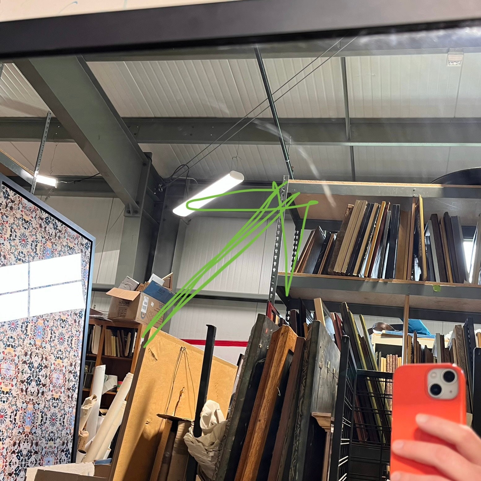 Lawson Black Iron Shelf Mirror; 35"x 47"