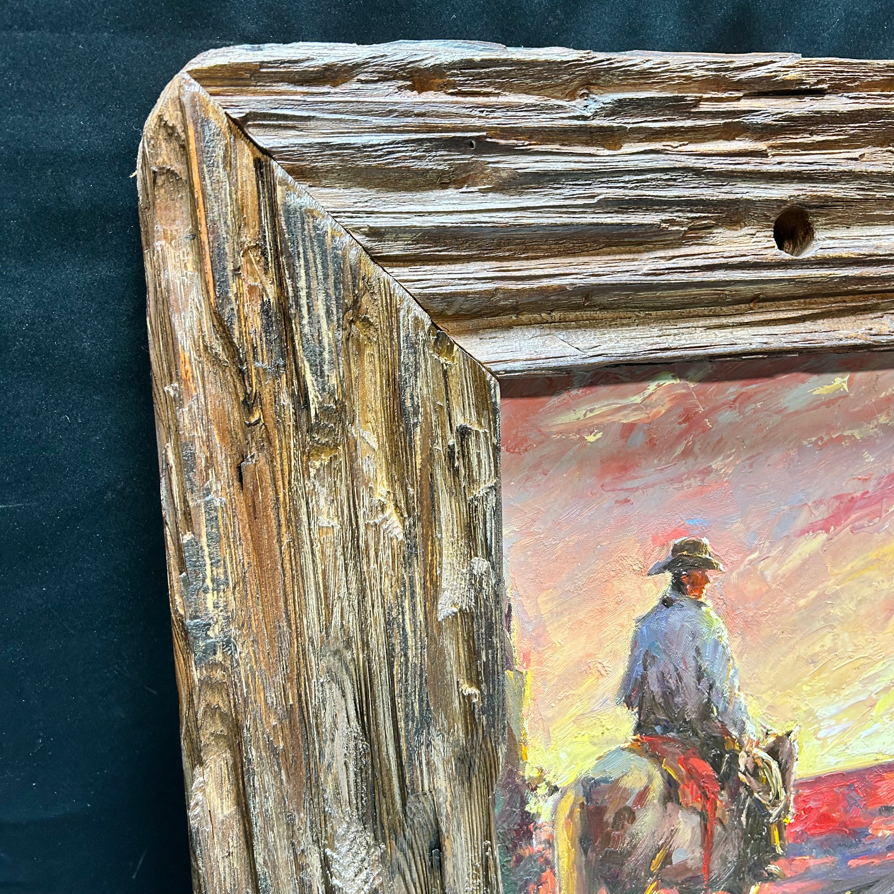 Roy Dupuis "Cowboy At Sunset" From Royal Street Fine Art 21.5x 25"