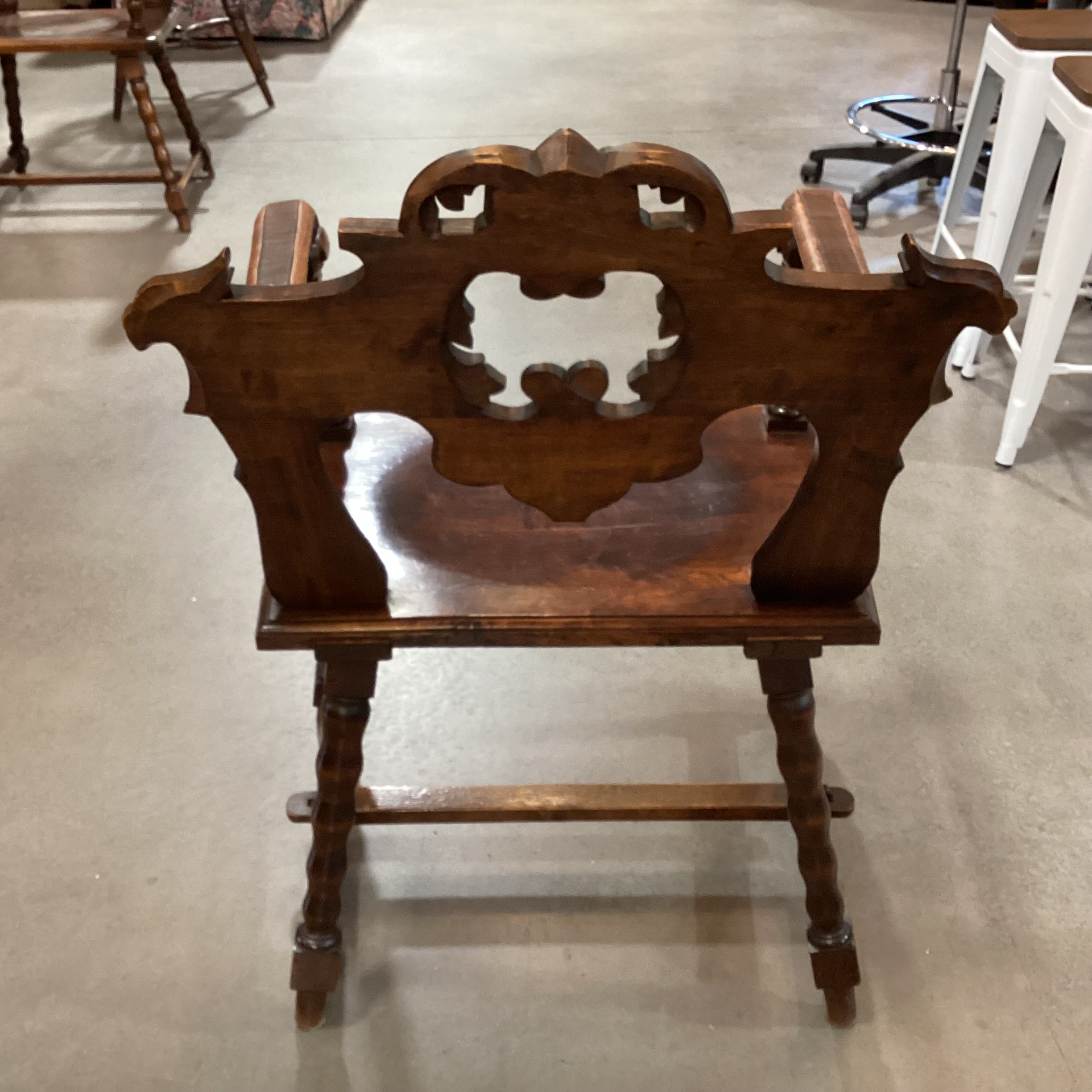 Vintage Ornate Carved Wood Chair 25"x 21"x 36"