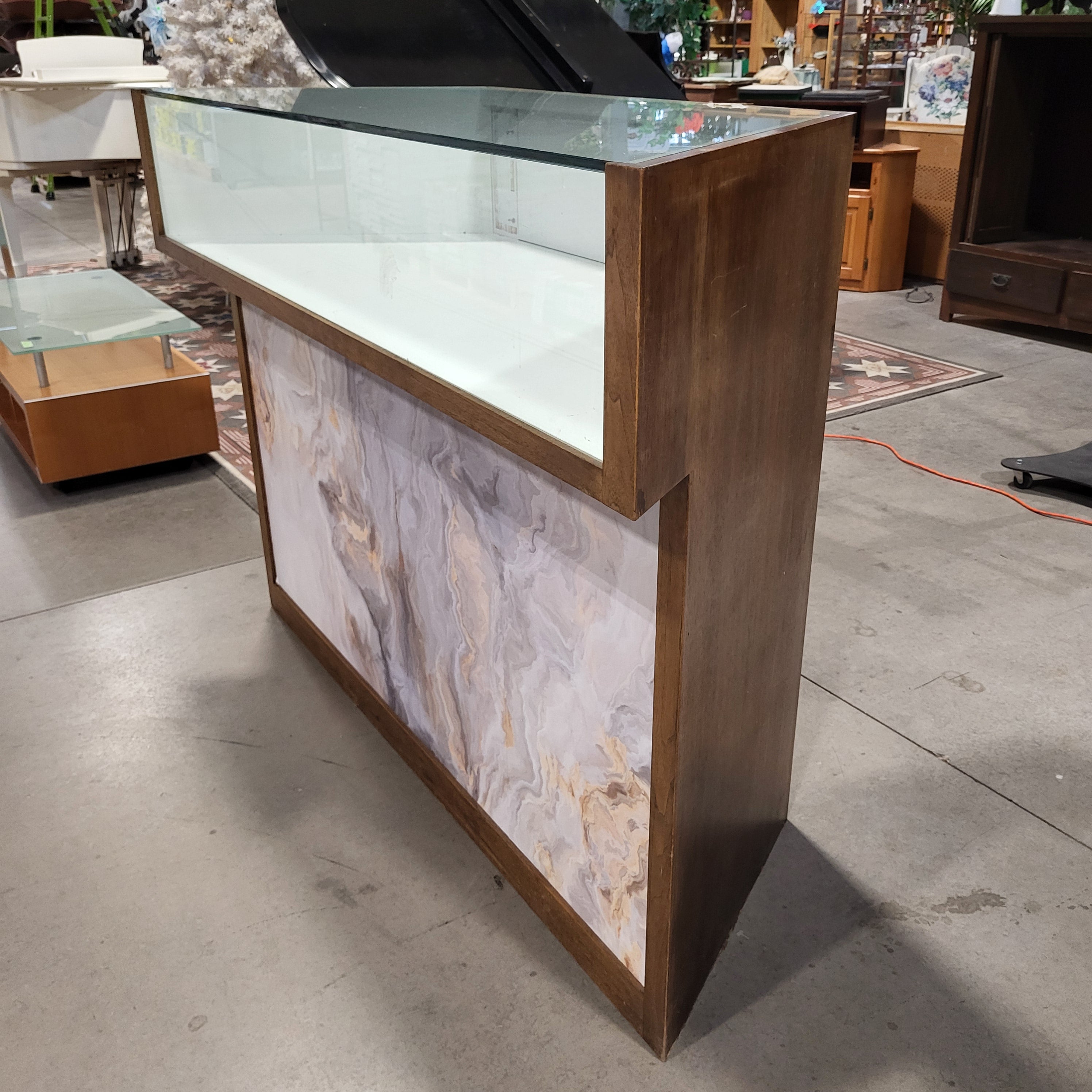 66"x 12"x 45" Trapezoid Glass Top with Storage Display Case