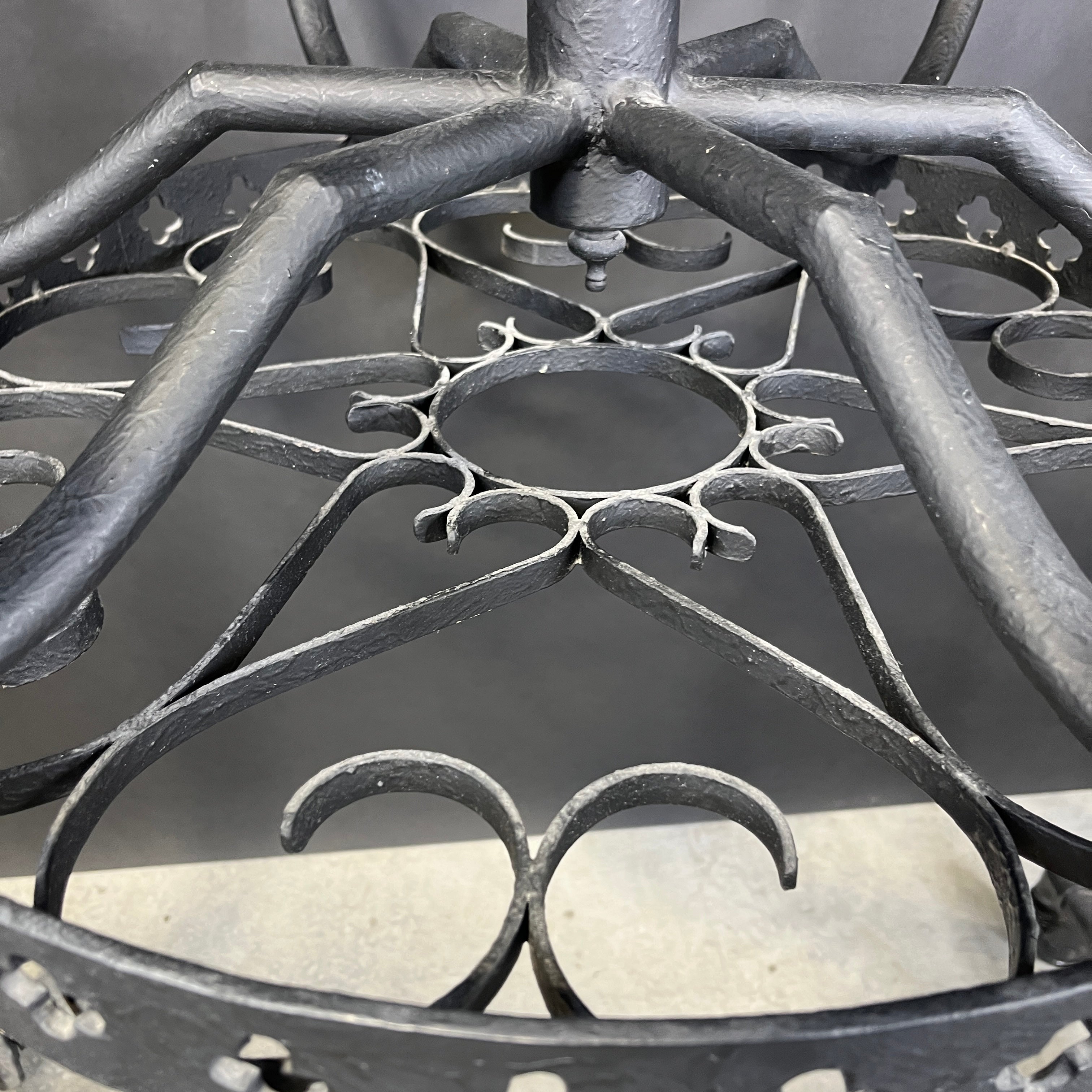 Romance Revival 6-Light Black Painted Metal Heart Candelabra Chandelier 38” Diameter x 36” - 82”