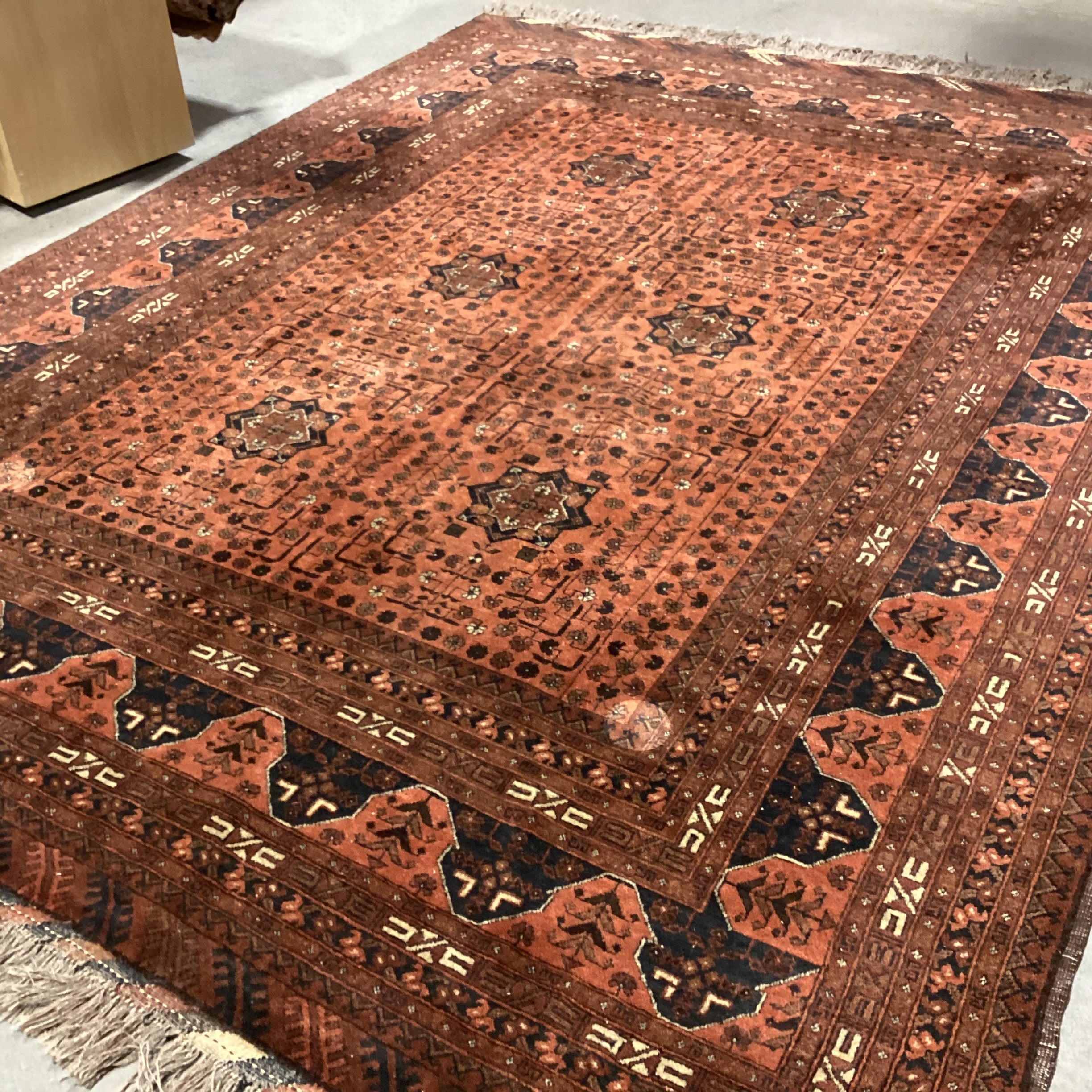 Rust & Black Hand Woven Wool Rug 6'10"x 9'6"