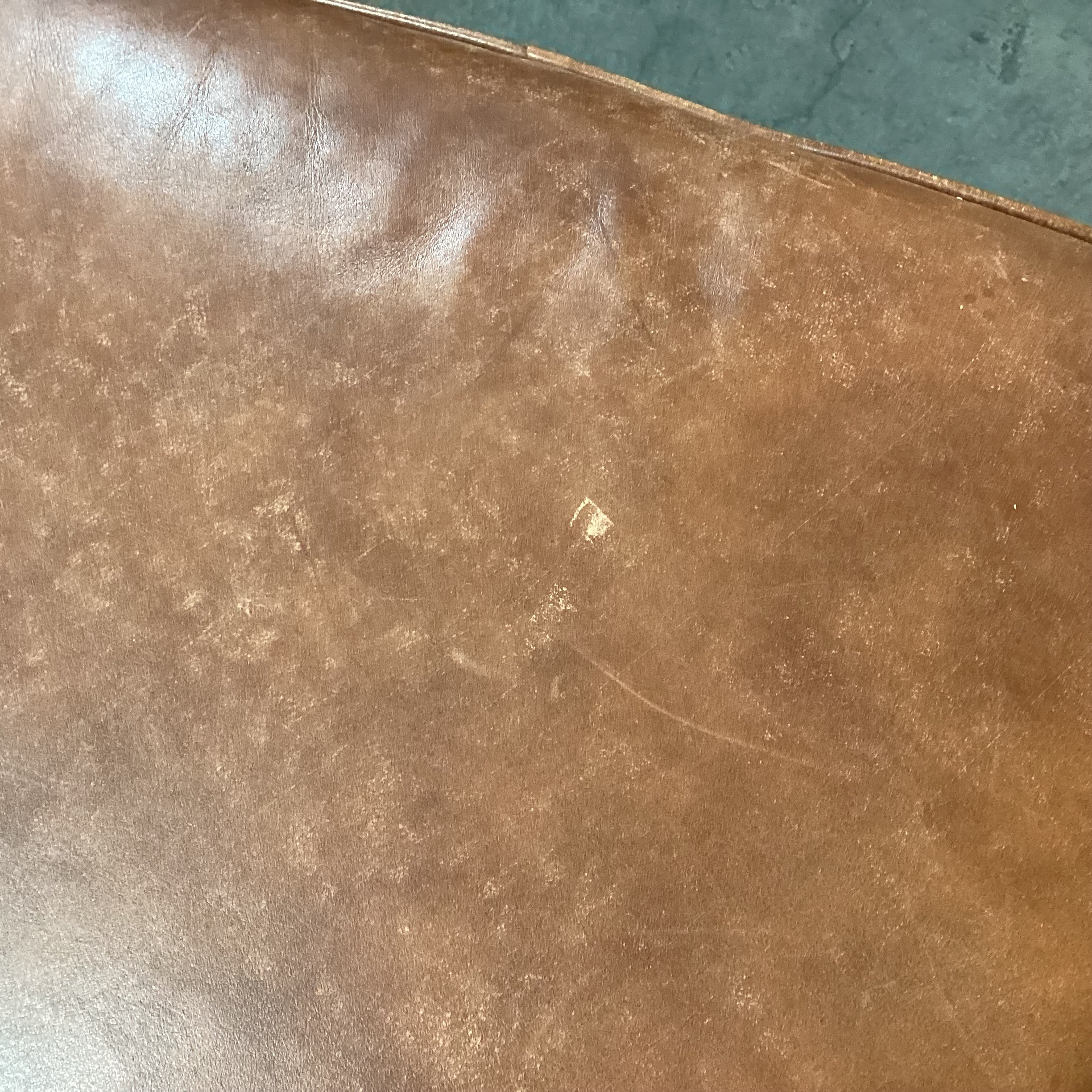 Bab Timberlake for Lexington Leather Nailhead Embossed Detail with Ottoman Chair 39"x 39"x 36"