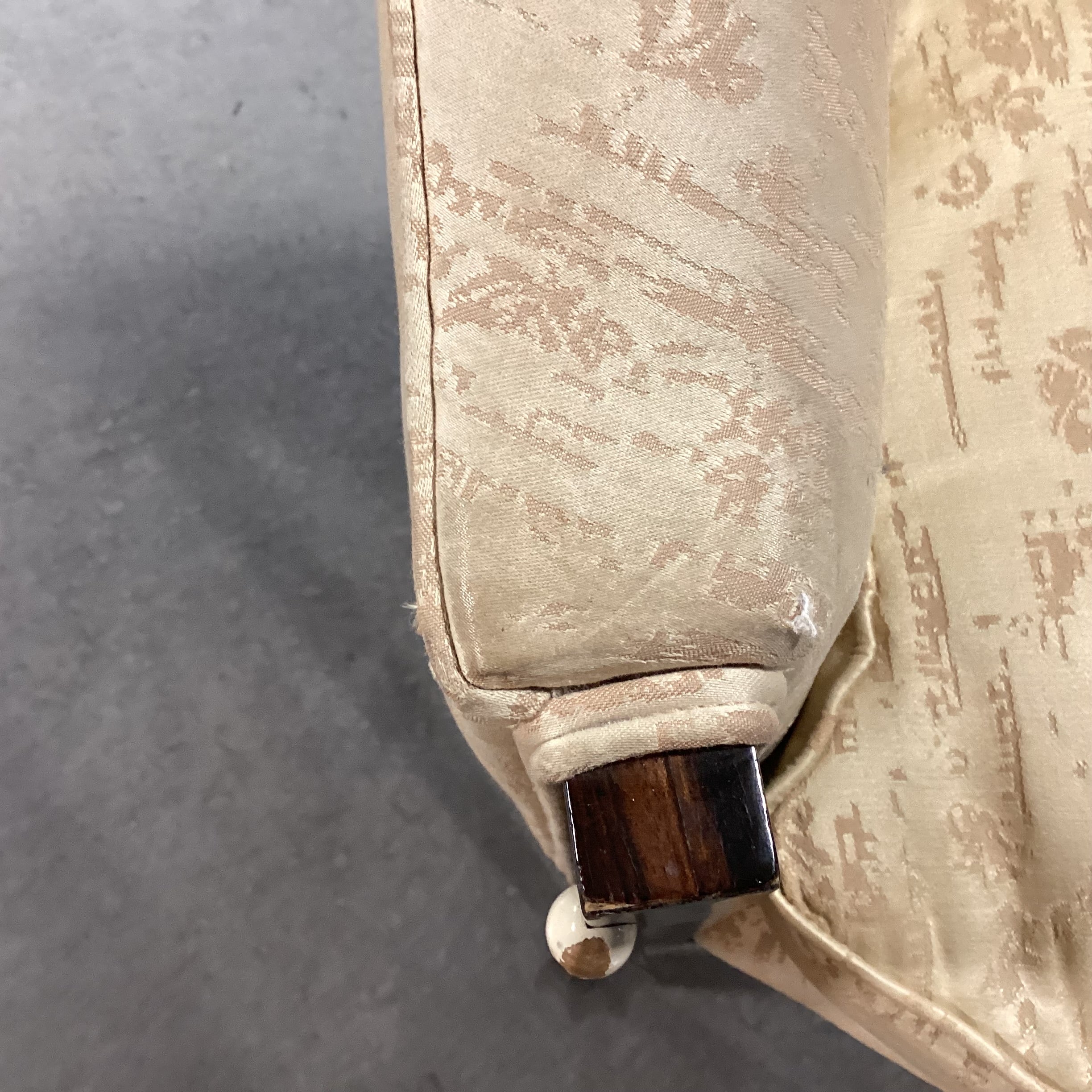 Art Deco Style Zebra Finished Wood & Silky Blend Gold & Taupe Upholstered Chair 25"x 27"x 34"