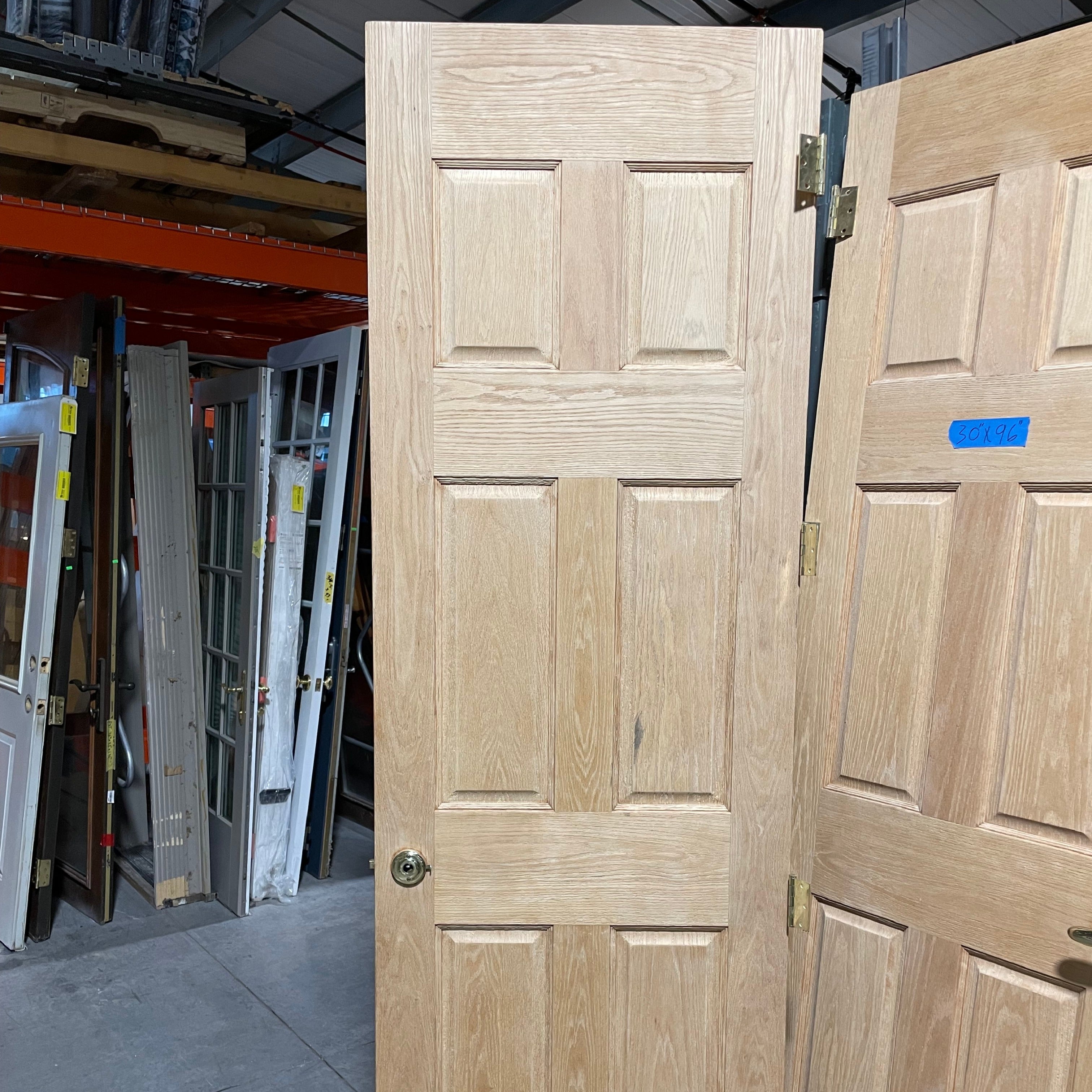 30"x 96"x 1.25" Oak 6 Panel Interior Door