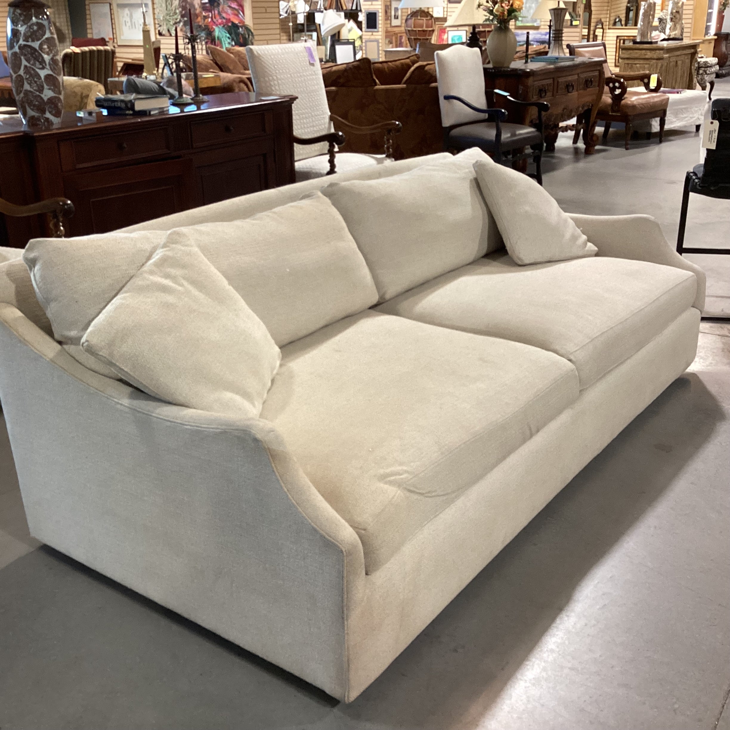 Arhaus Ivory Woven Slope Arm & Down Sofa 92"x 46"x 31"