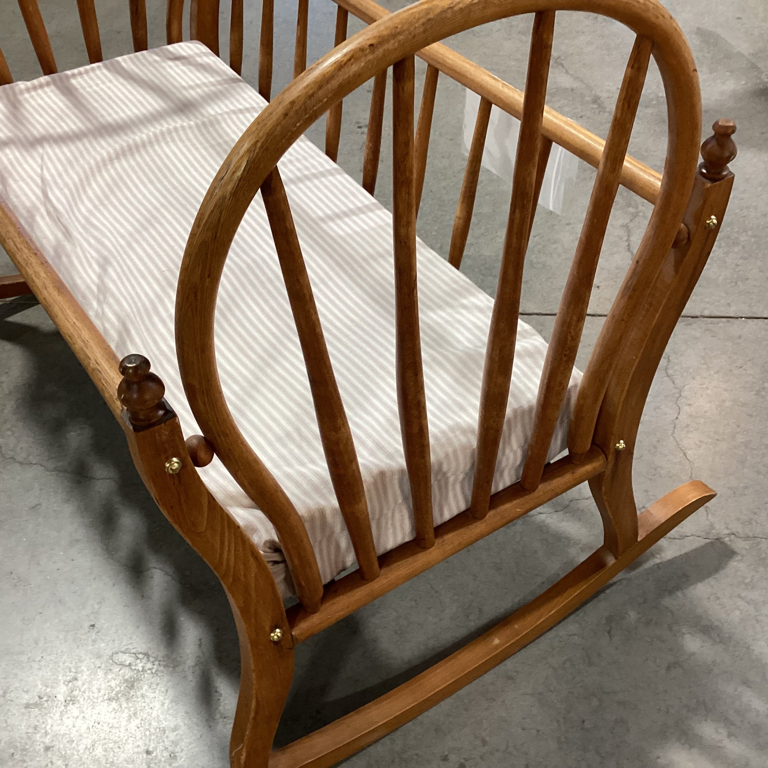 Antique 1897 Spindle Arch Rocking Cradle 39"x 32"x 32"