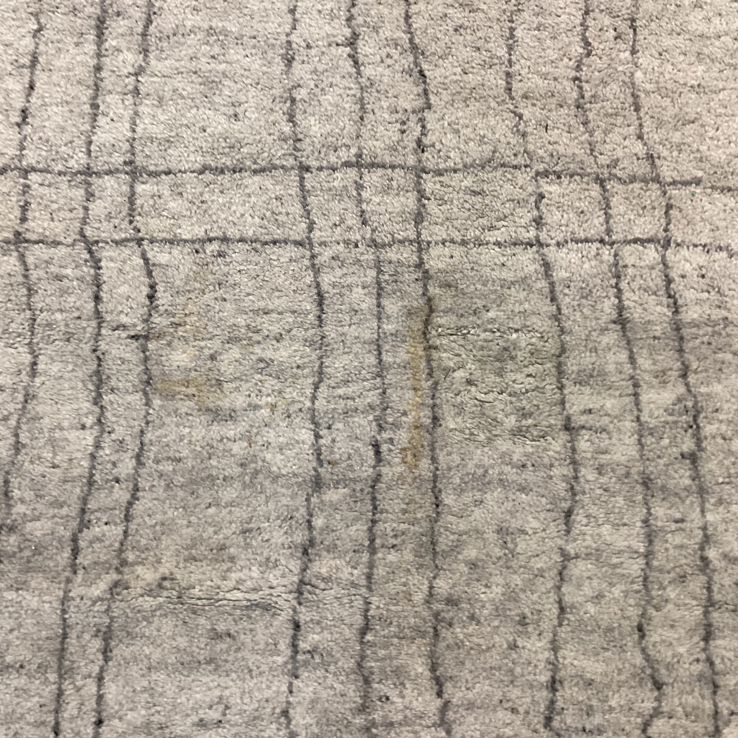 Cream & Grey Hand Woven Wool Rug 12'x 15'