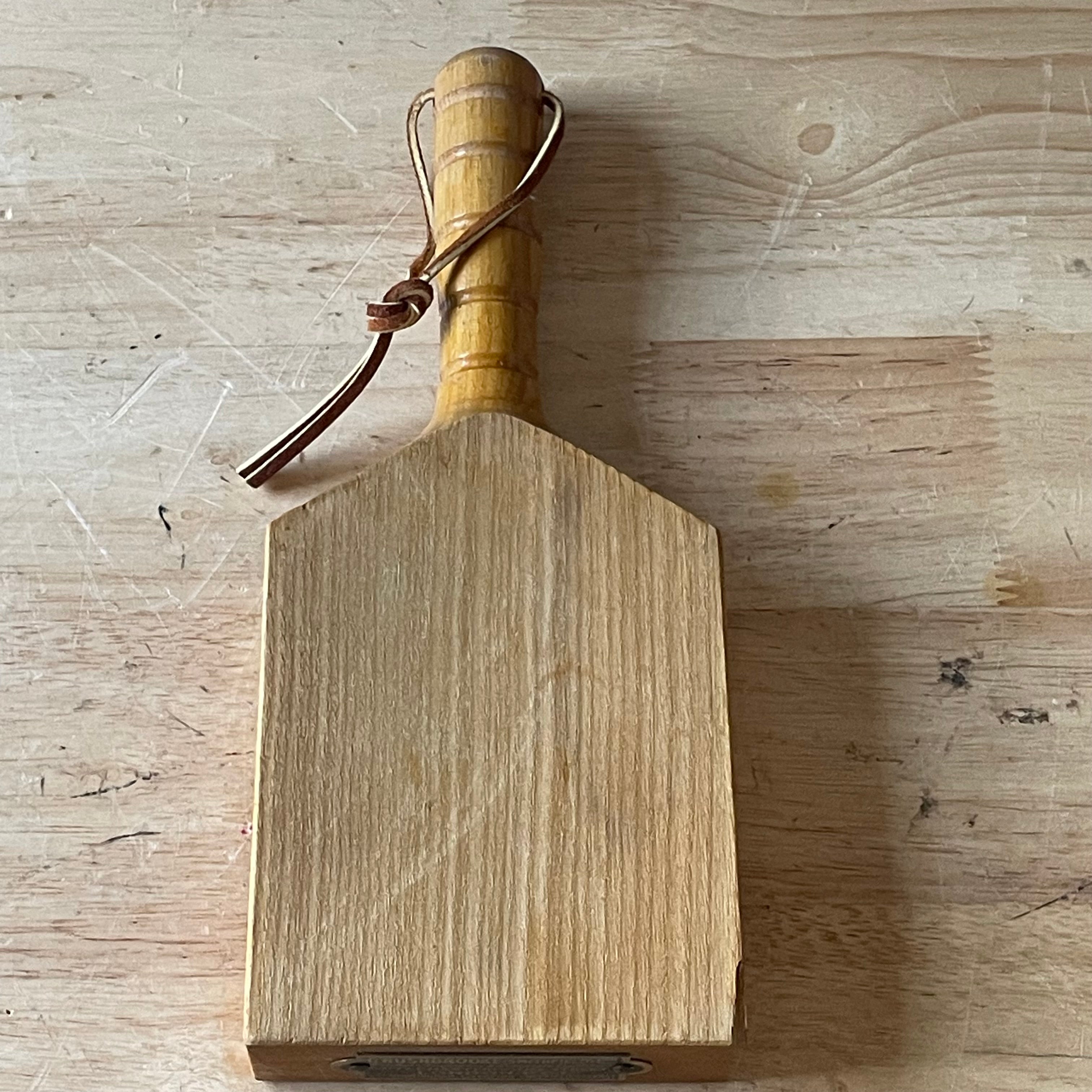 Antique 1930's G.Rushbrooke (Smithfield)Ltd Wood Butcher's Fat Beater, 4"x 1.25"x 9.5"
