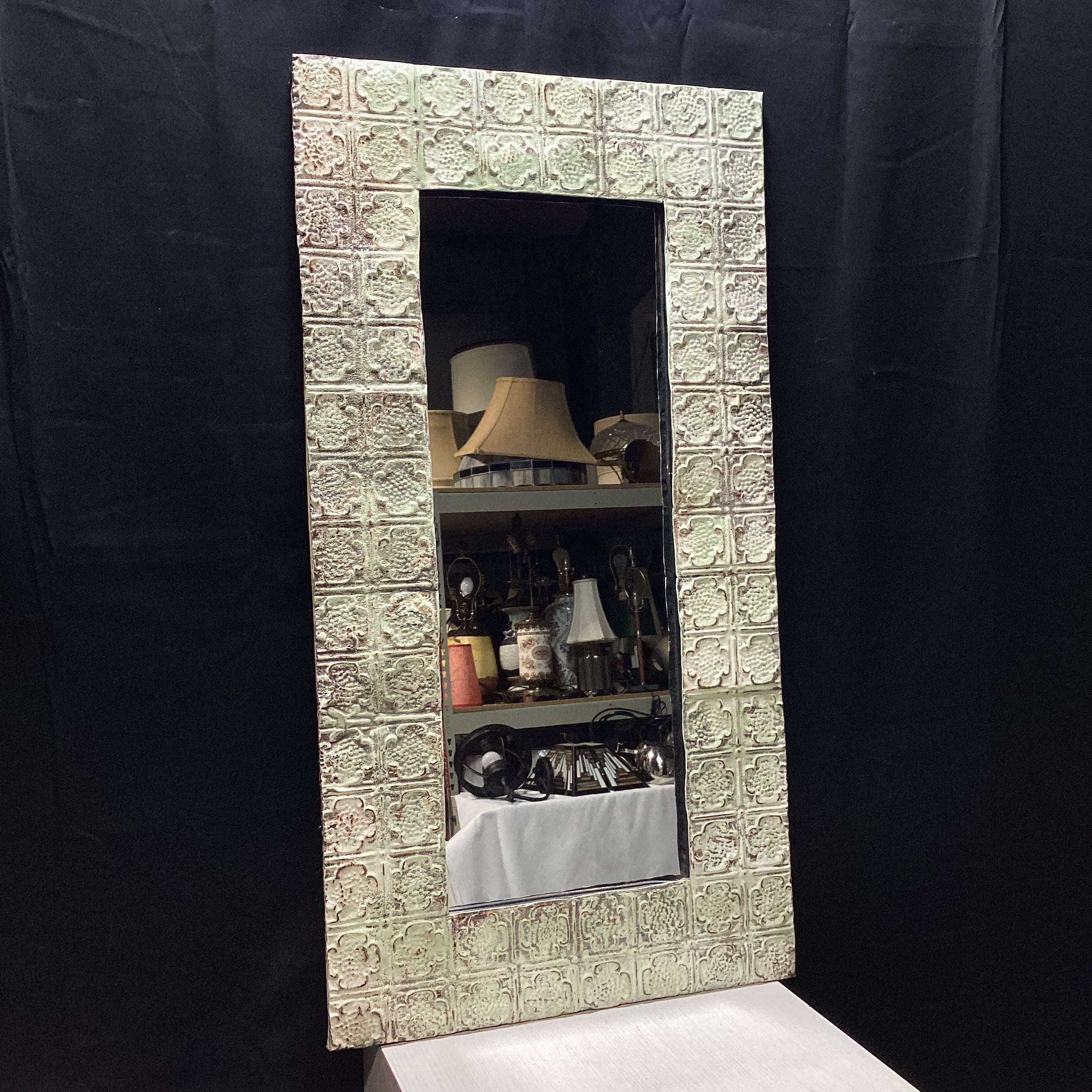 Distressed Shabby Chic Metal Wall Mirror 24" x 44"
