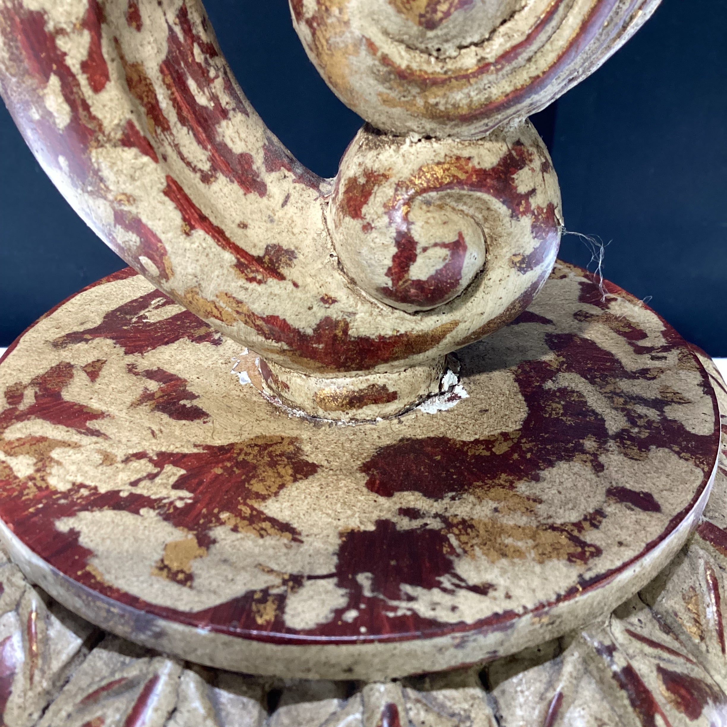 Vintage Ornate Rococo Style Table Lamp With Shade 13" x 34" x 9"
