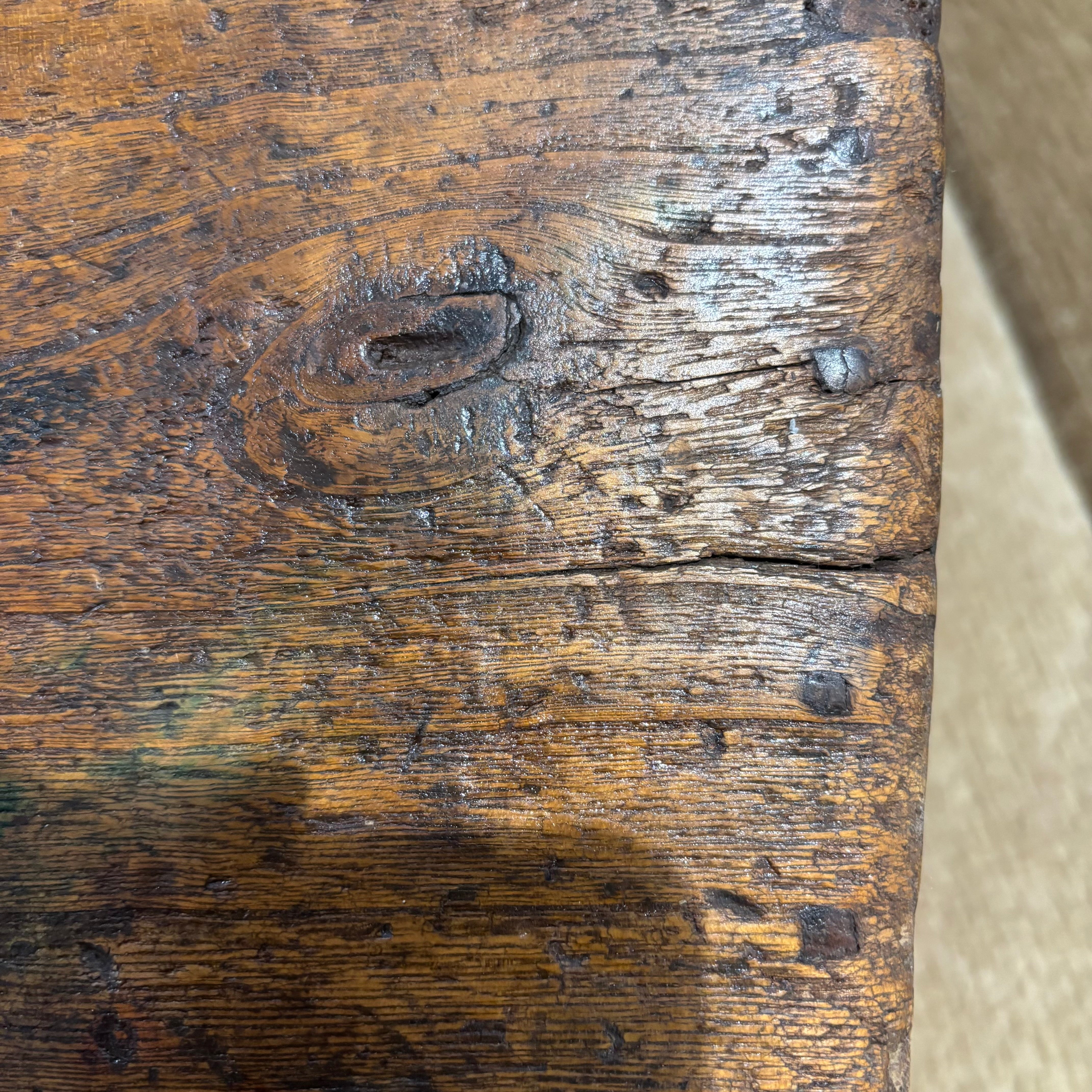 Antique Chinese Rice Bucket, 15" x 13" x 20"