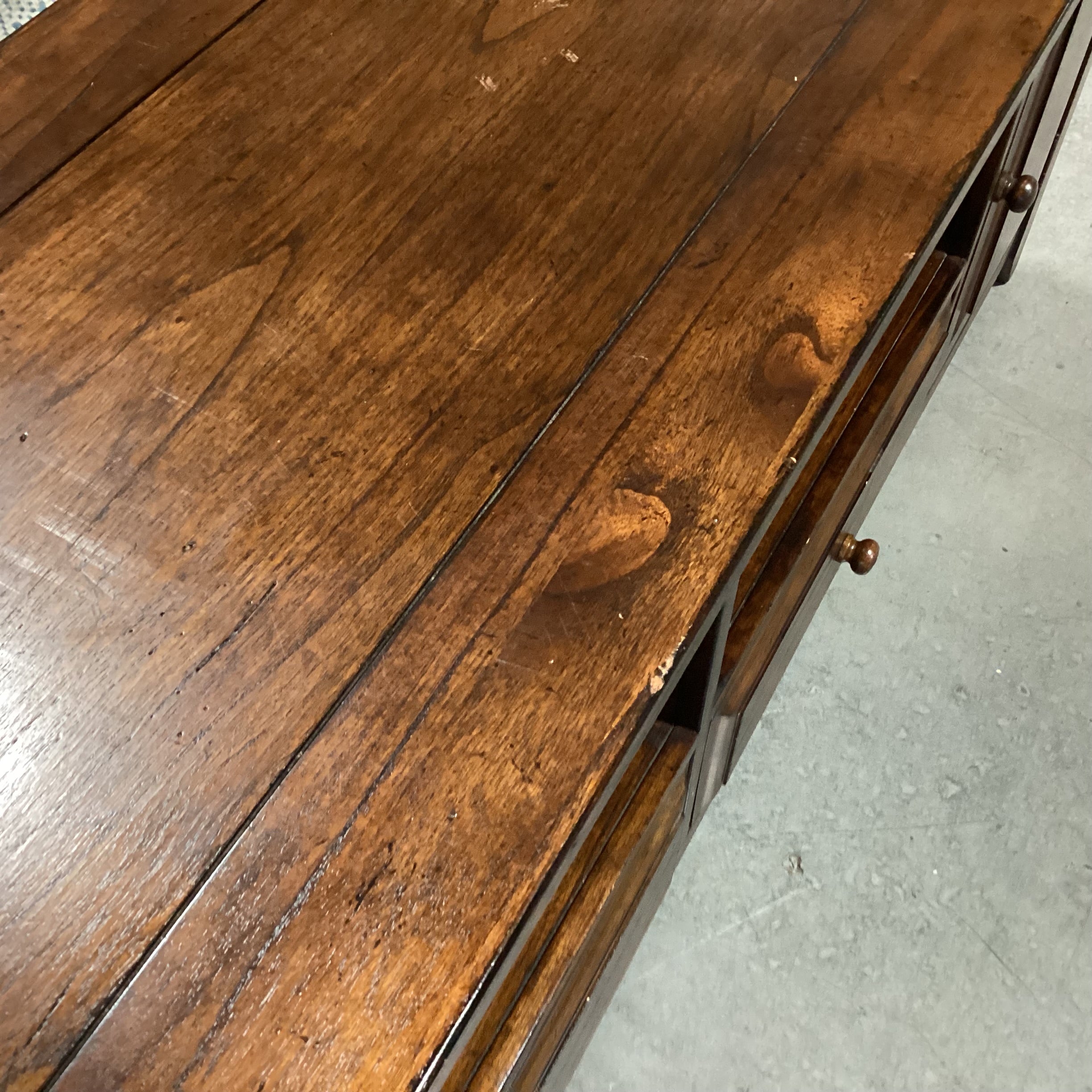 Dark Finish Wood 1 Door 2 Drawer & Shelves Console 56"x 18"x 25"