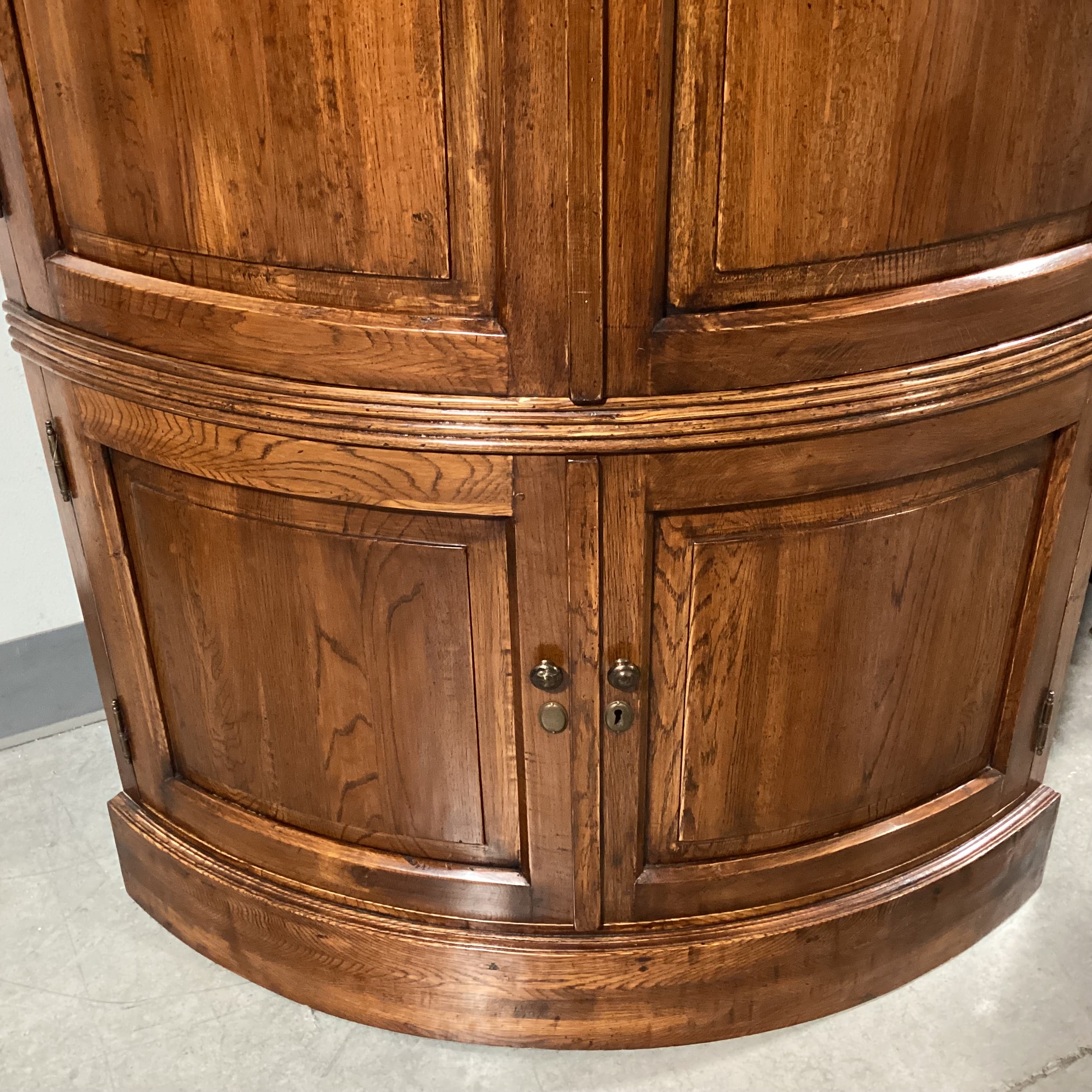 Lillian August Carved Wood with Shelves 4 Door Corner Display Armoire 42"x 30"x 91"