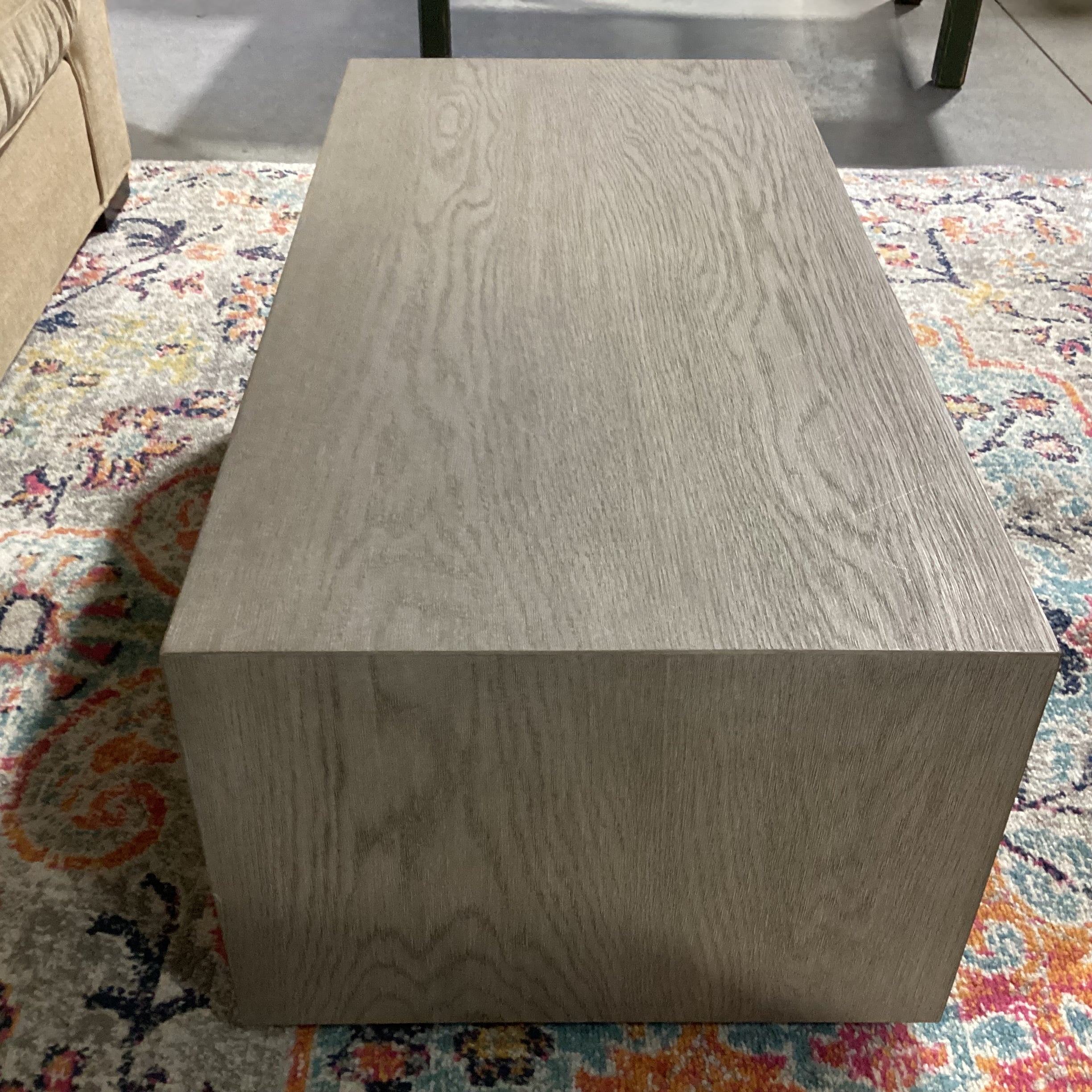 Restoration Hardware Grey Washed Oak Coffee Table 39"x 19"x 15"
