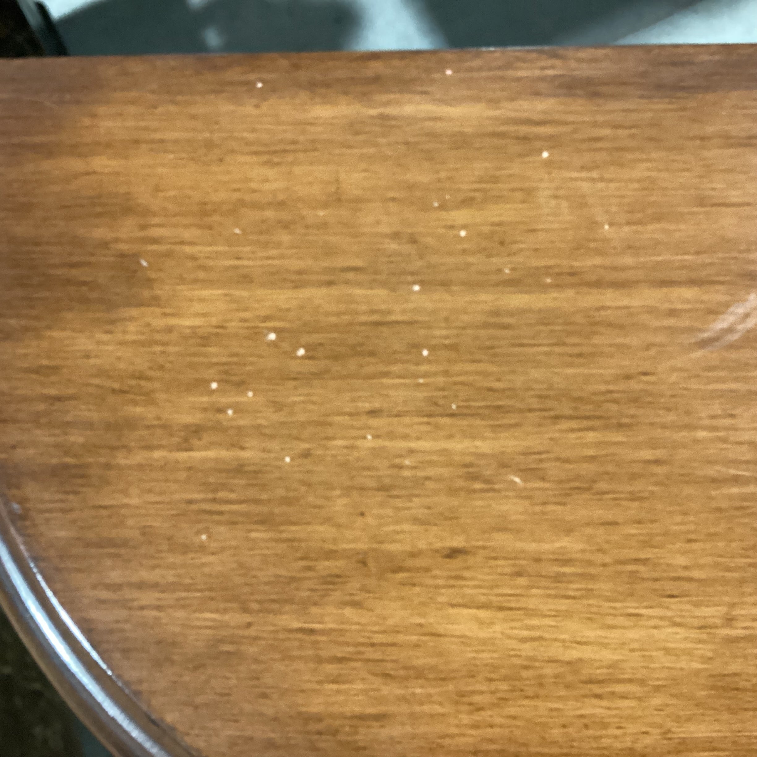 Antiqued Red Painted Floral 1 Drawer 2 Door Demilune Cabinet End Table 22"x 13"x 32.5"