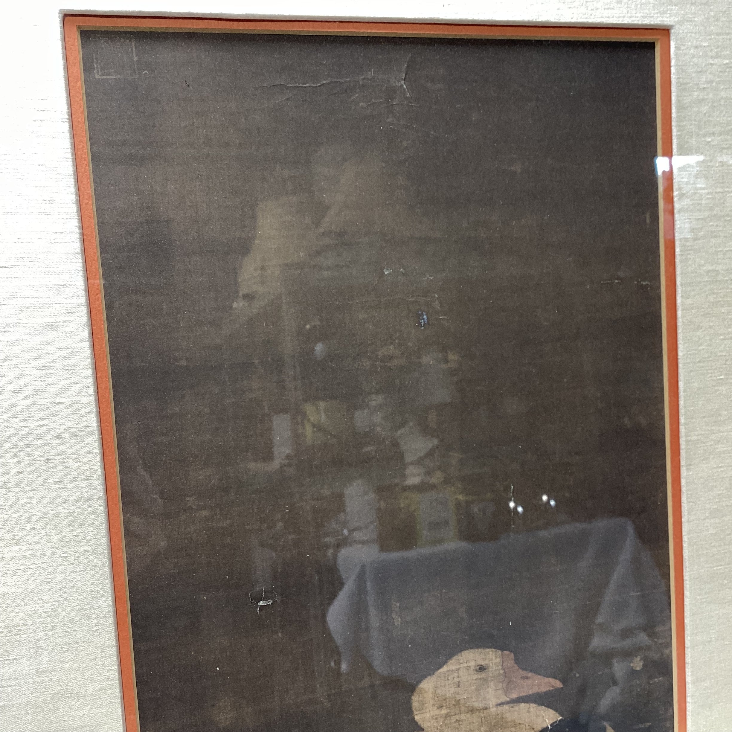 Vintage Zhao Chang Qing Dynasty Framed Duck Print 16.5" x 26"