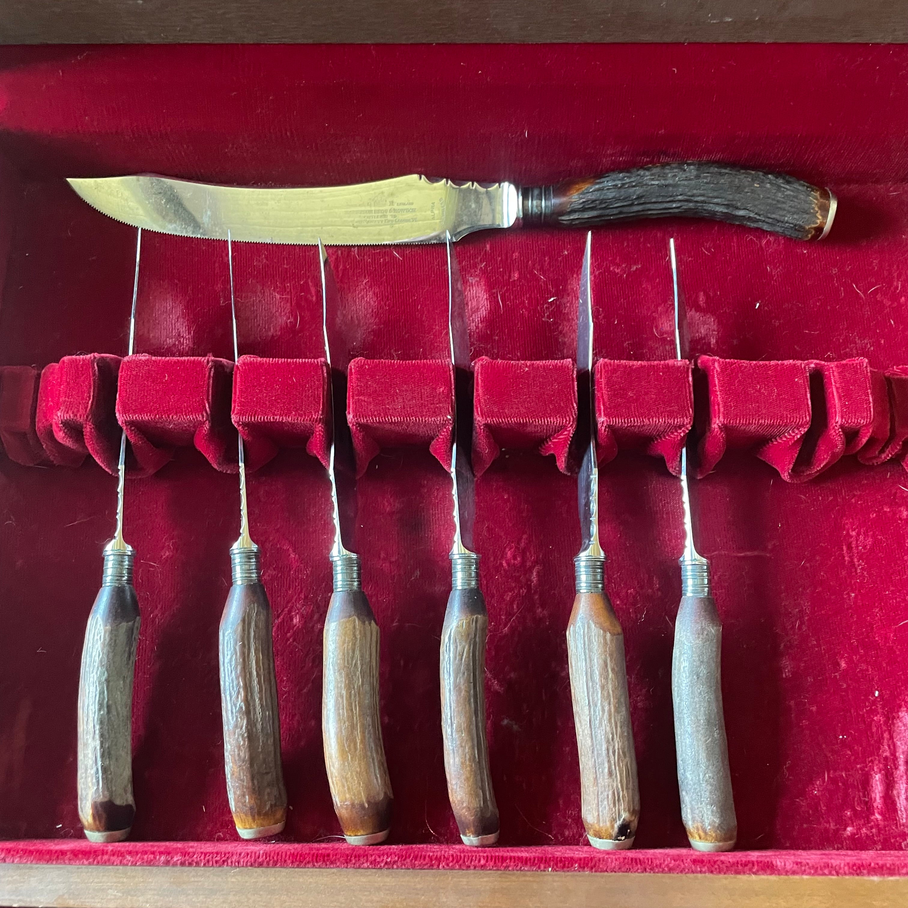 Vintage Set of 14 Pieces Harrison Bros. & Howson Master Steak and Carving Serviceware