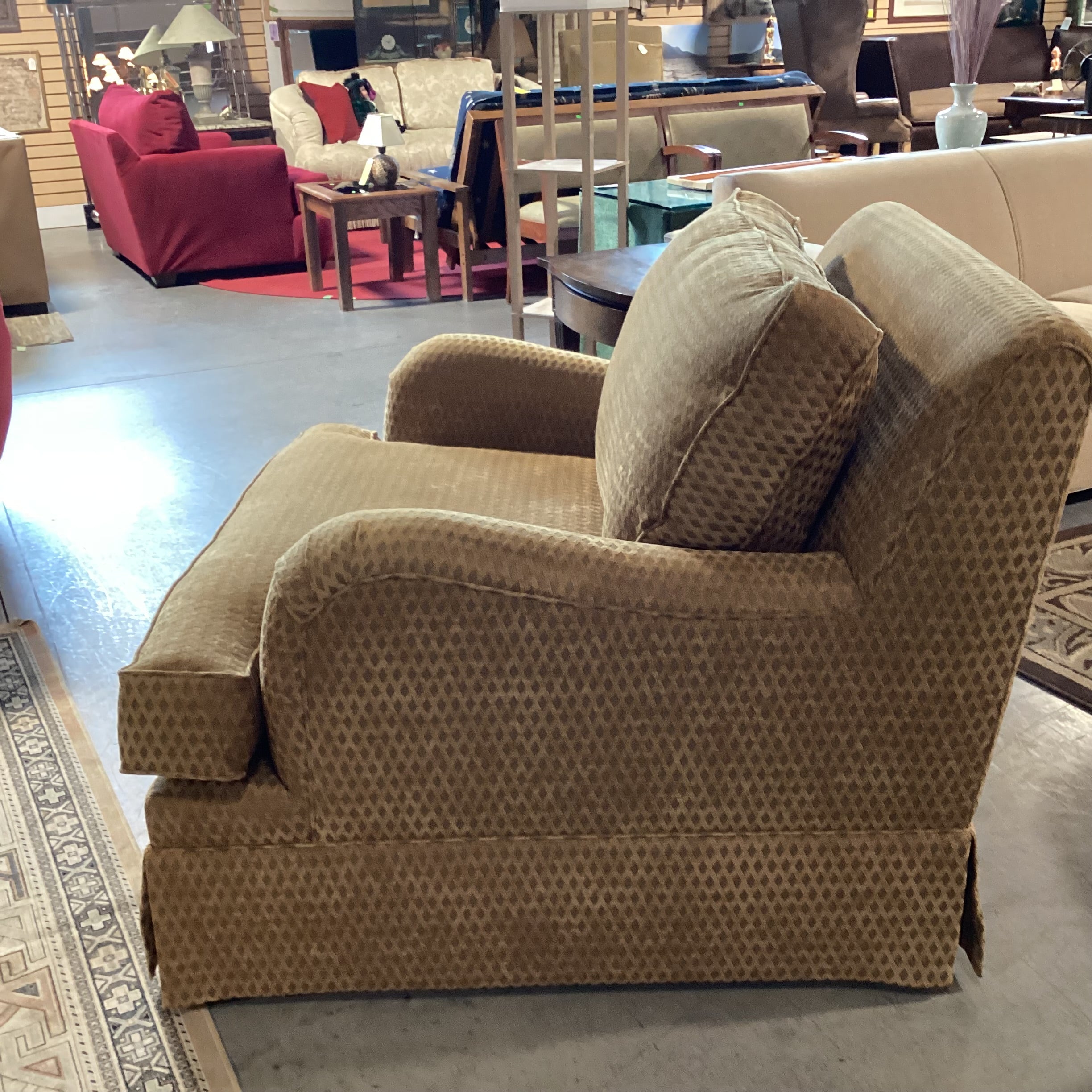 Hancock & Moore Golden Chenille Diamond Woven Down Mix Oversized Chair 46"x 45"x 35"