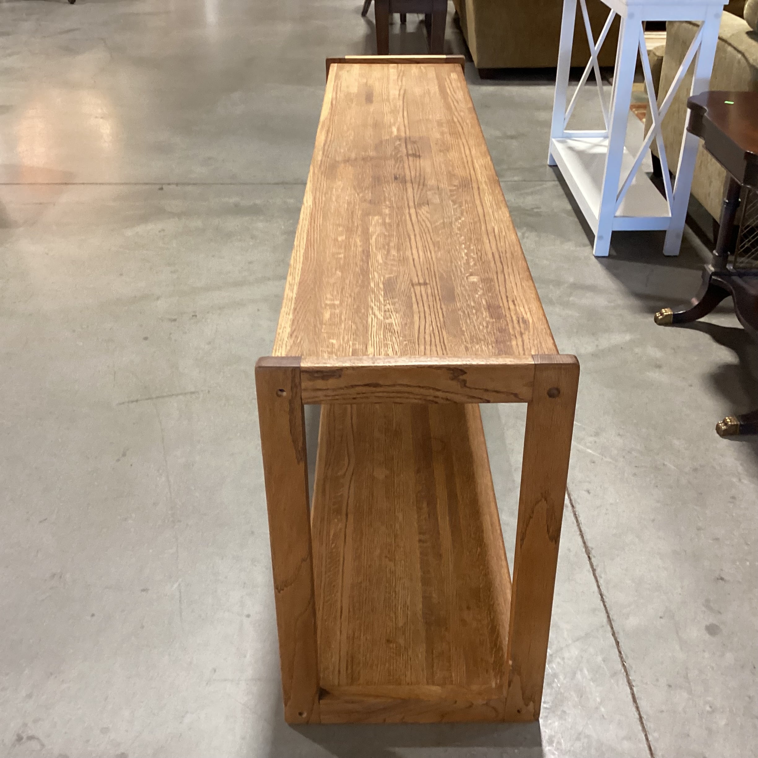 Solid Oak 2 Tiered Console Sofa Table 71.5"x 16"x 26"