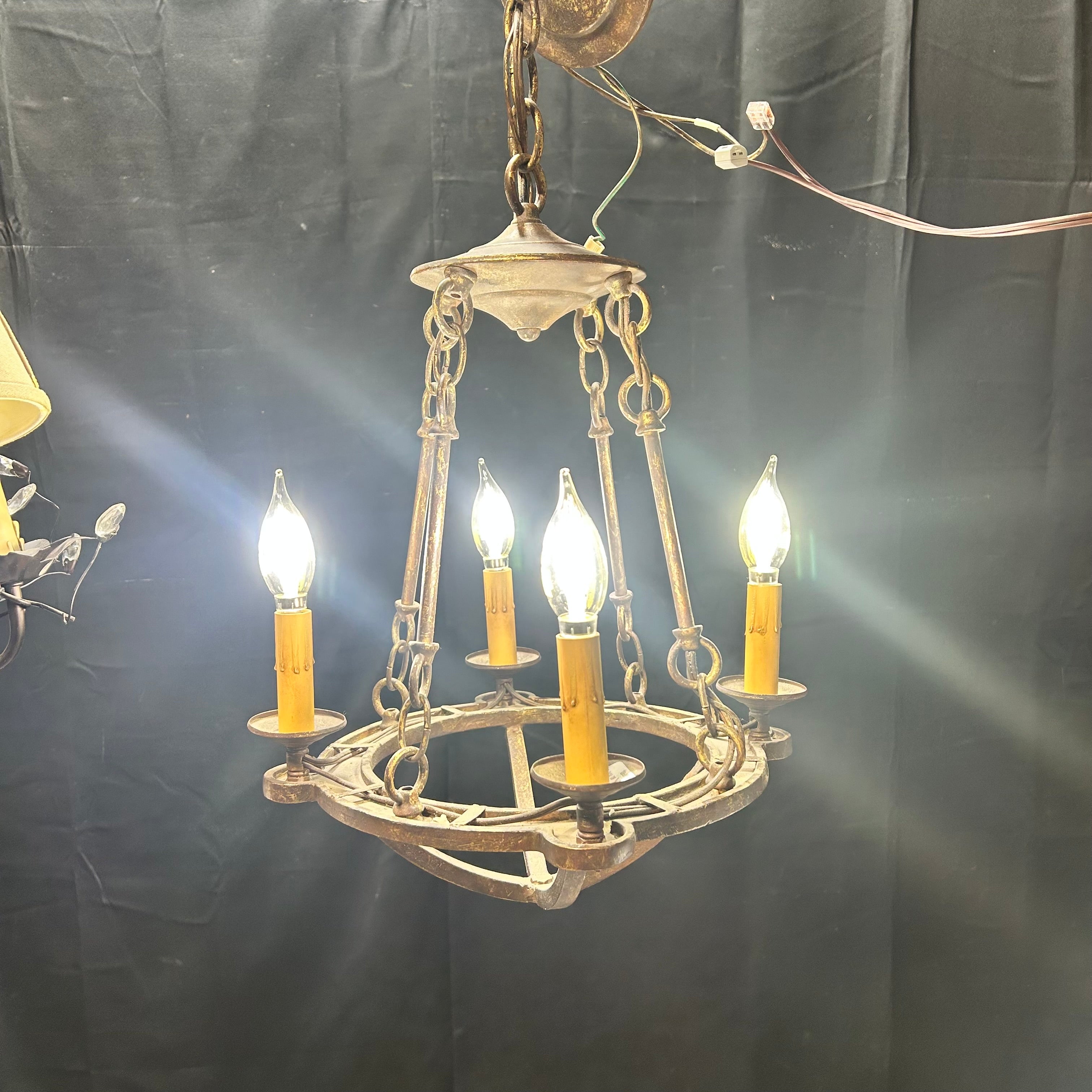 Vintage Medieval Or Gothic Style 4 Light 15"x 27"Chandelier