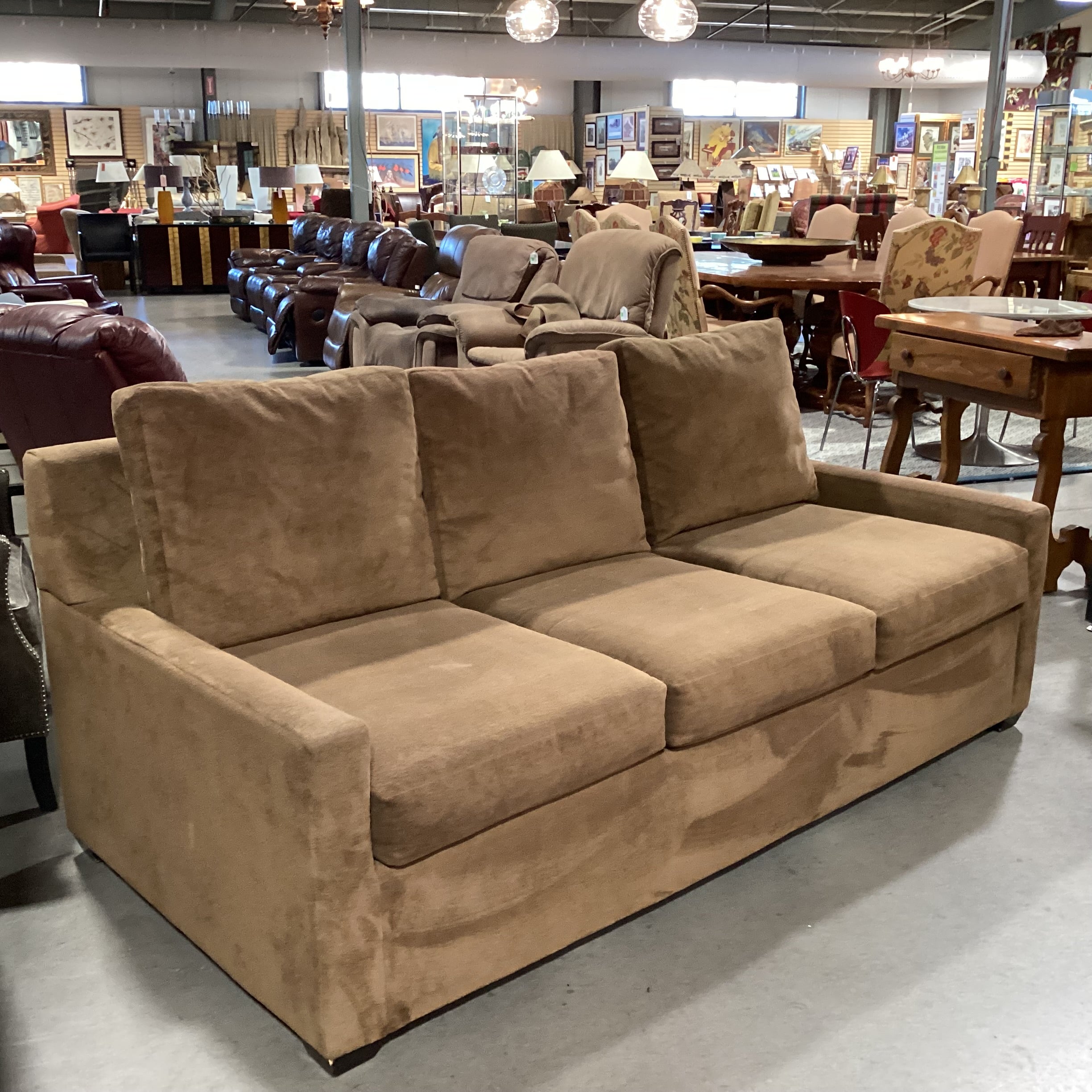 Lazar Industries Brown Plush Sofa 84"x 40"x 34"