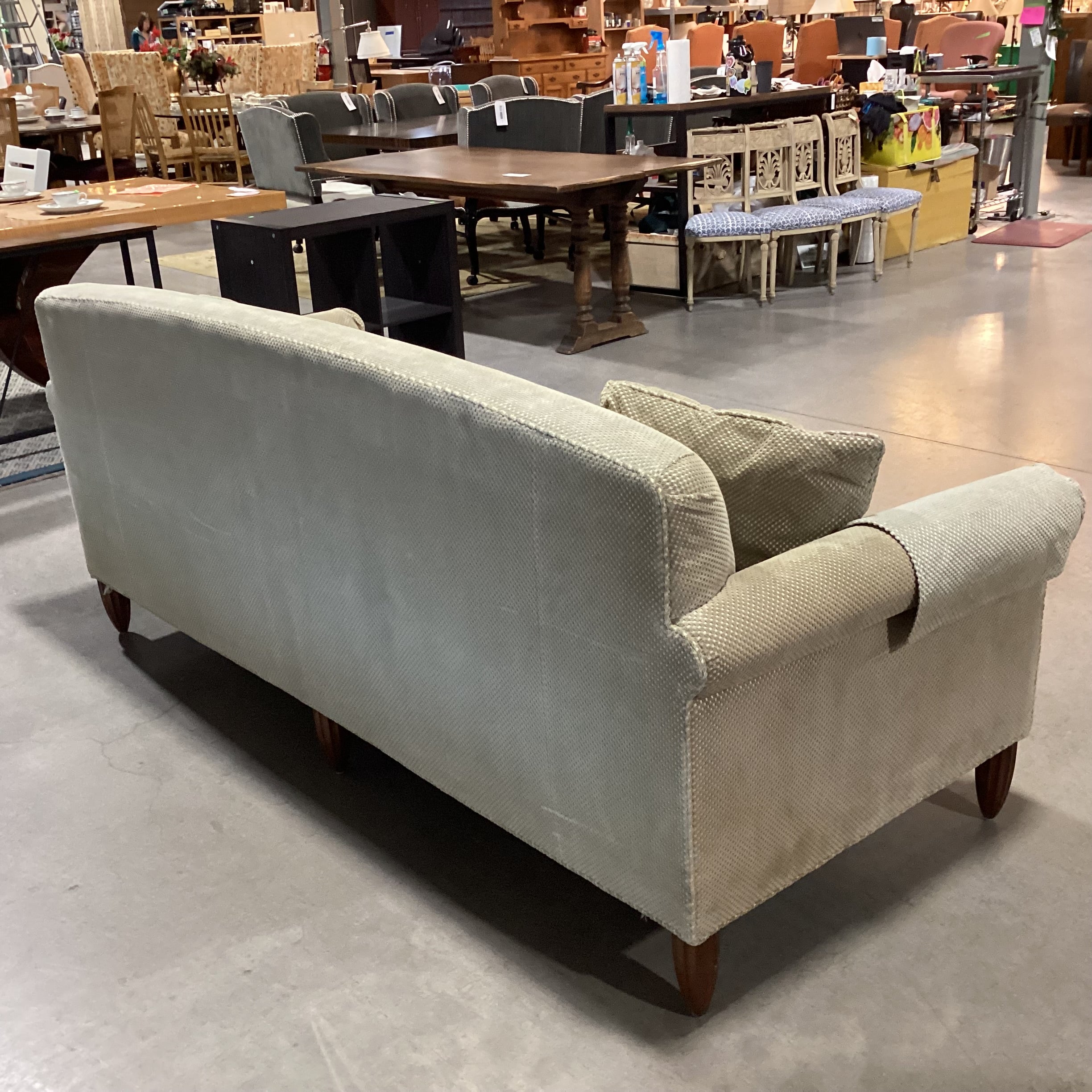 Light Sage Raised Chenille Woven Sofa 84"x 34"x 34"