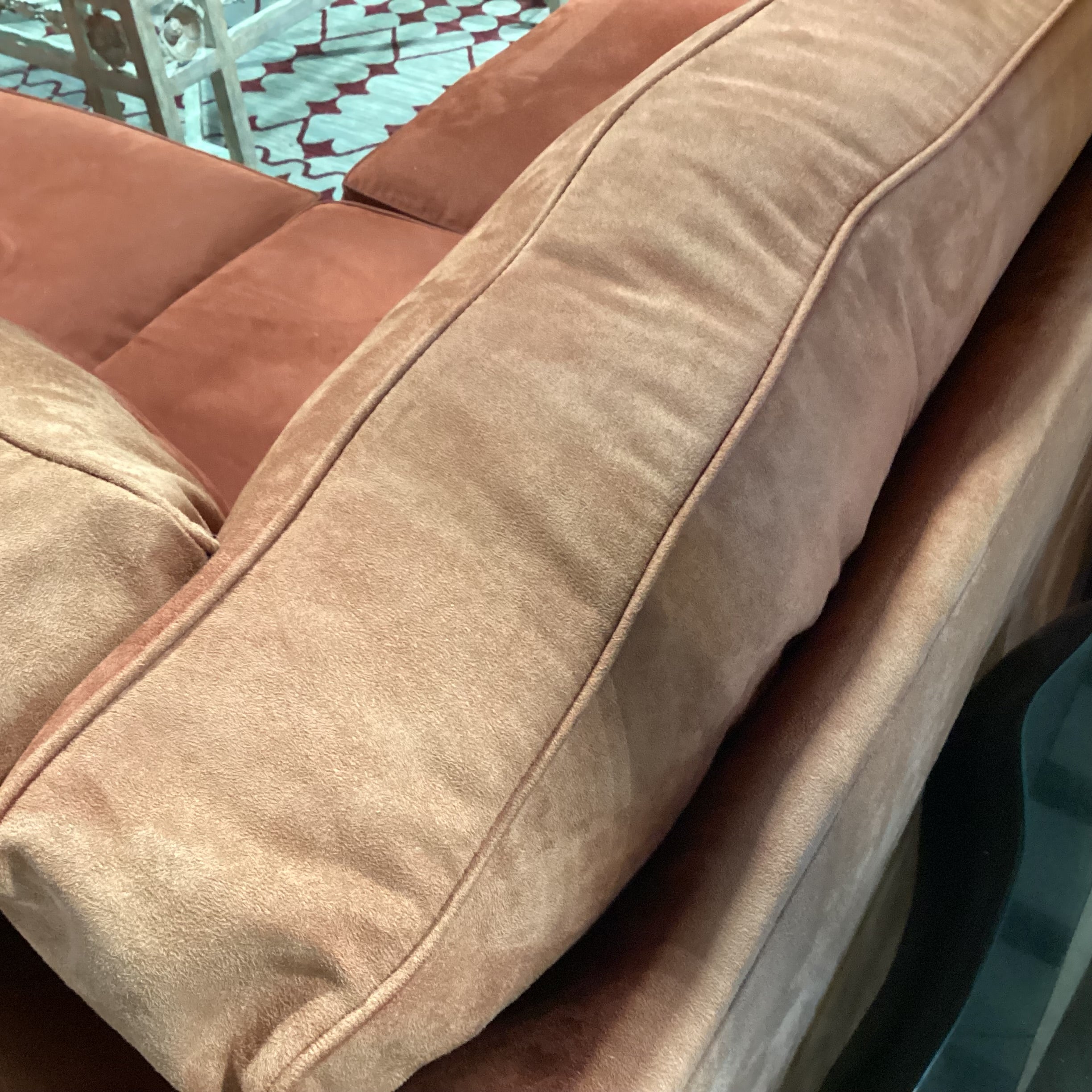 Red Micro Suede 2 Piece Sectional 110"x 92"x 37"x 32"