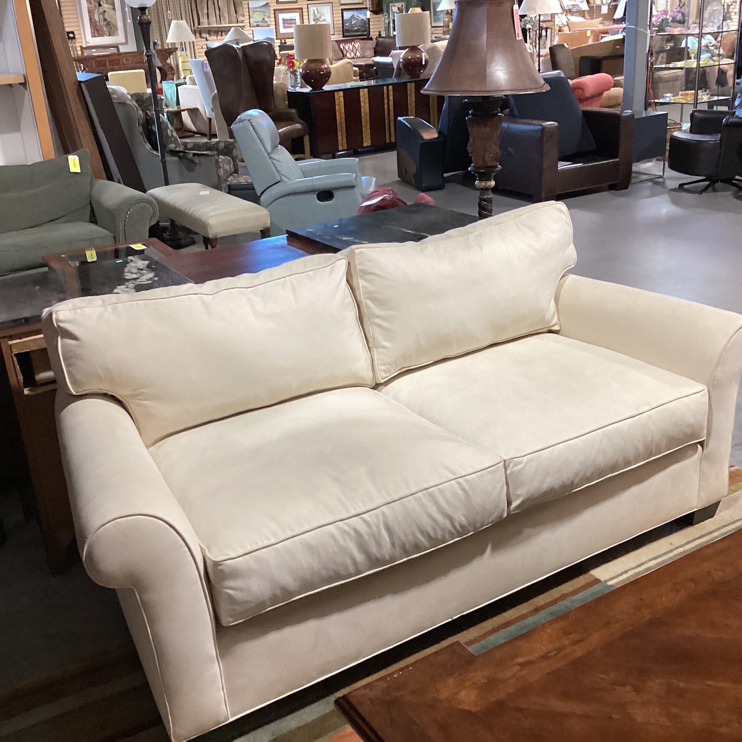 Richter Furniture Cream Ultra Suede Sofa 78"x 38"x 34"