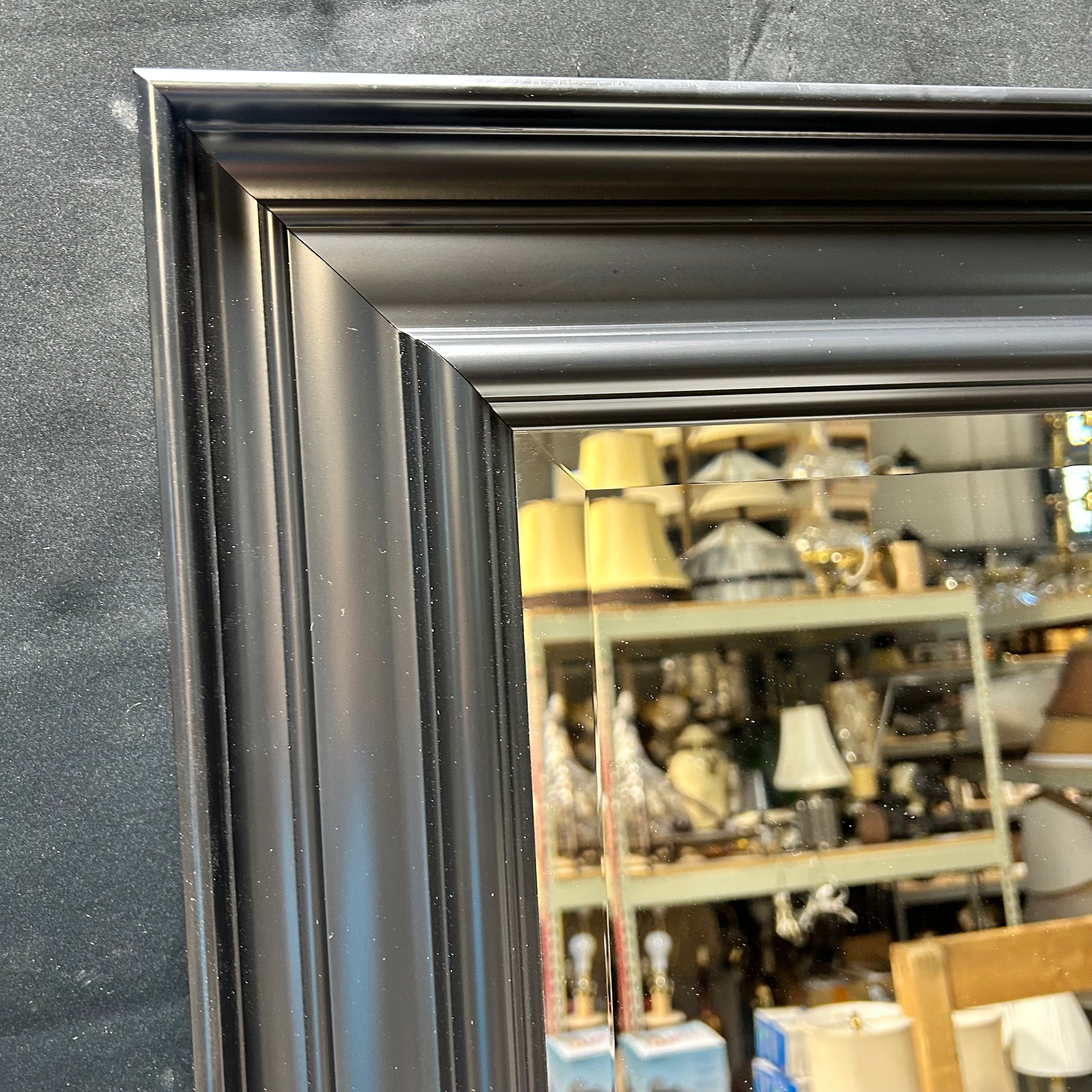 Black Wood Framed Beveled Mirror 29"x 35"