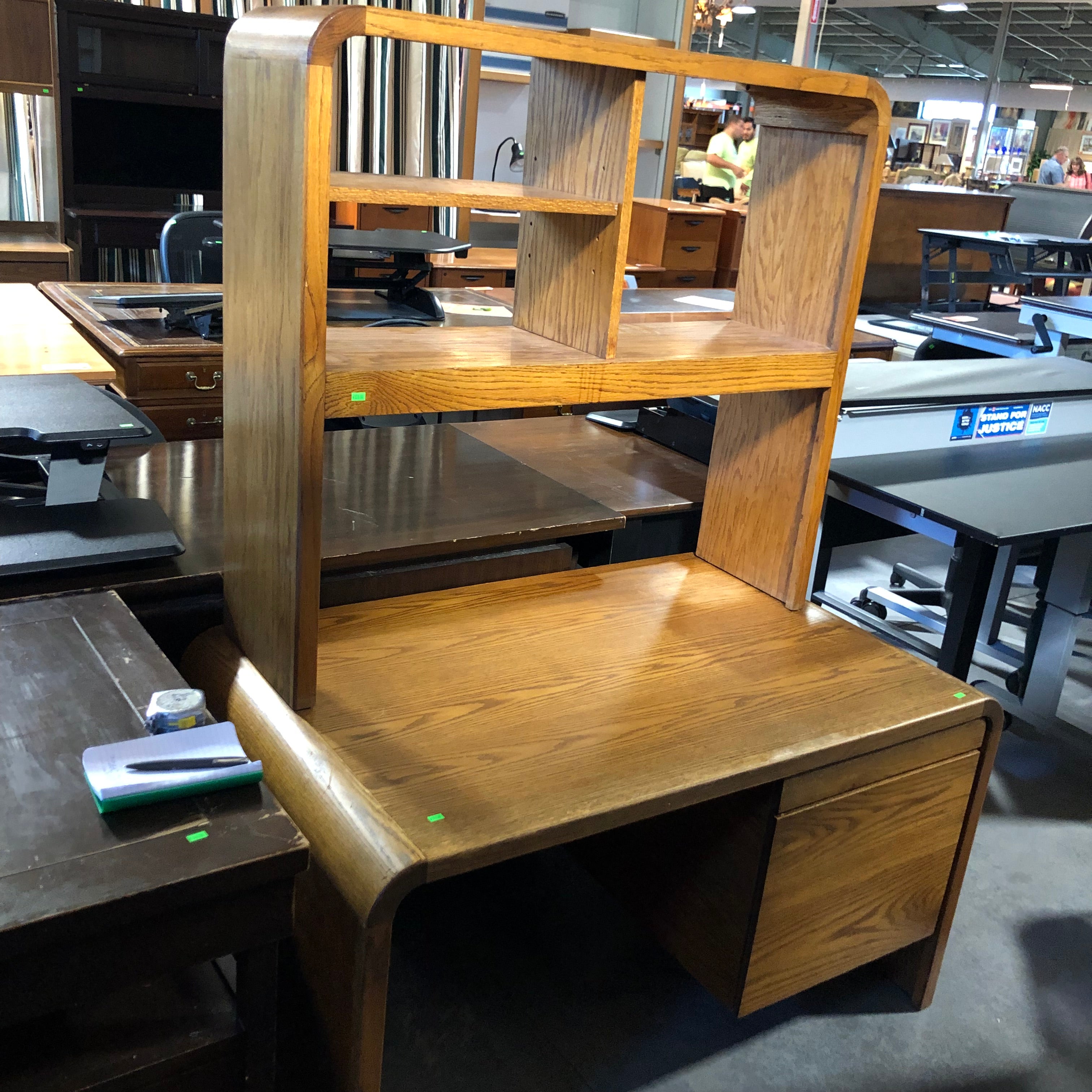 Solid Oak Office Desk 48"x 29"x 65"