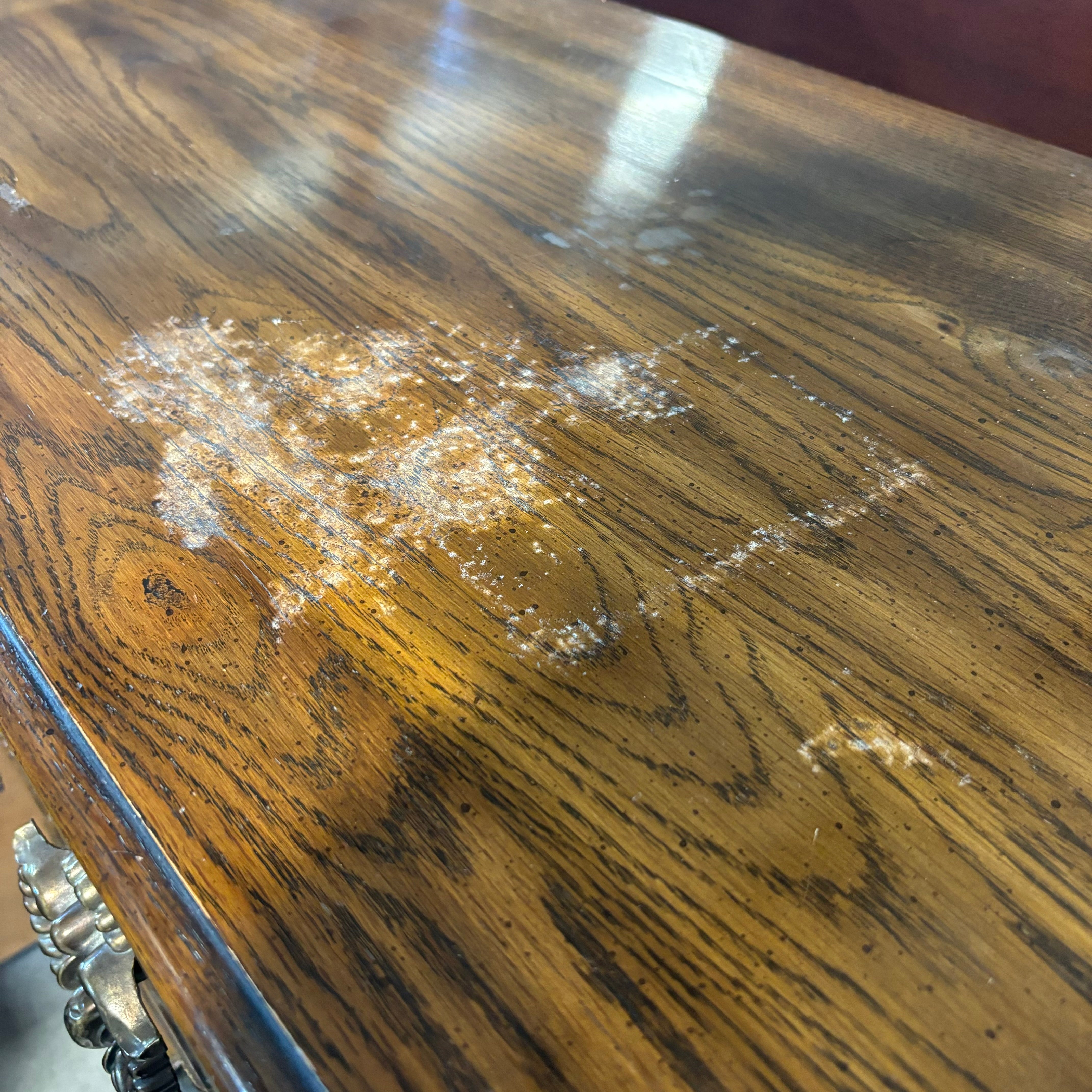 Ornate Carved Dark Finish Wood with Metal Handles 5 Drawer Dresser 36"x 18"x 47"