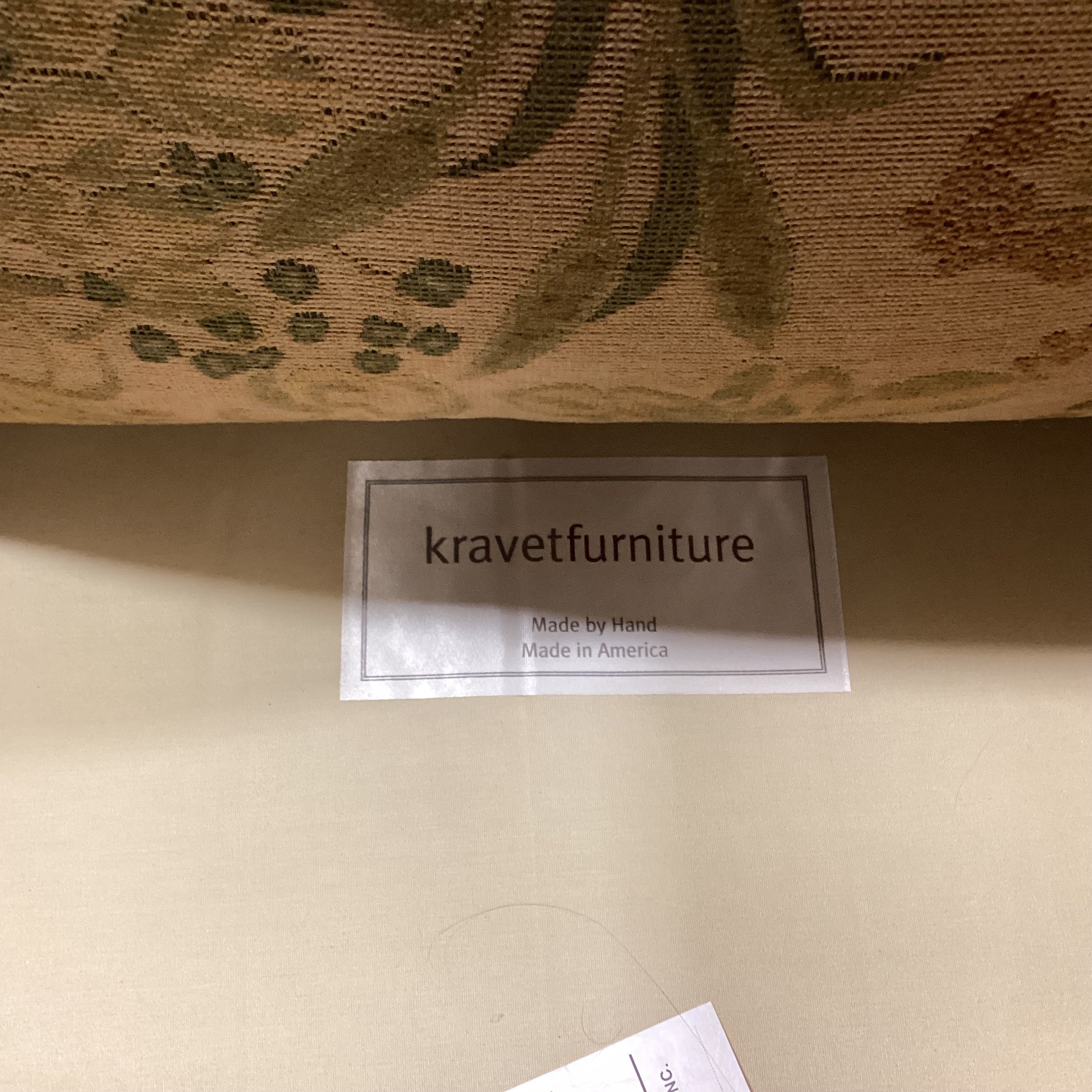 Kravet Furniture Golden Tan & Green Floral Chair 36"x 36"x 35"