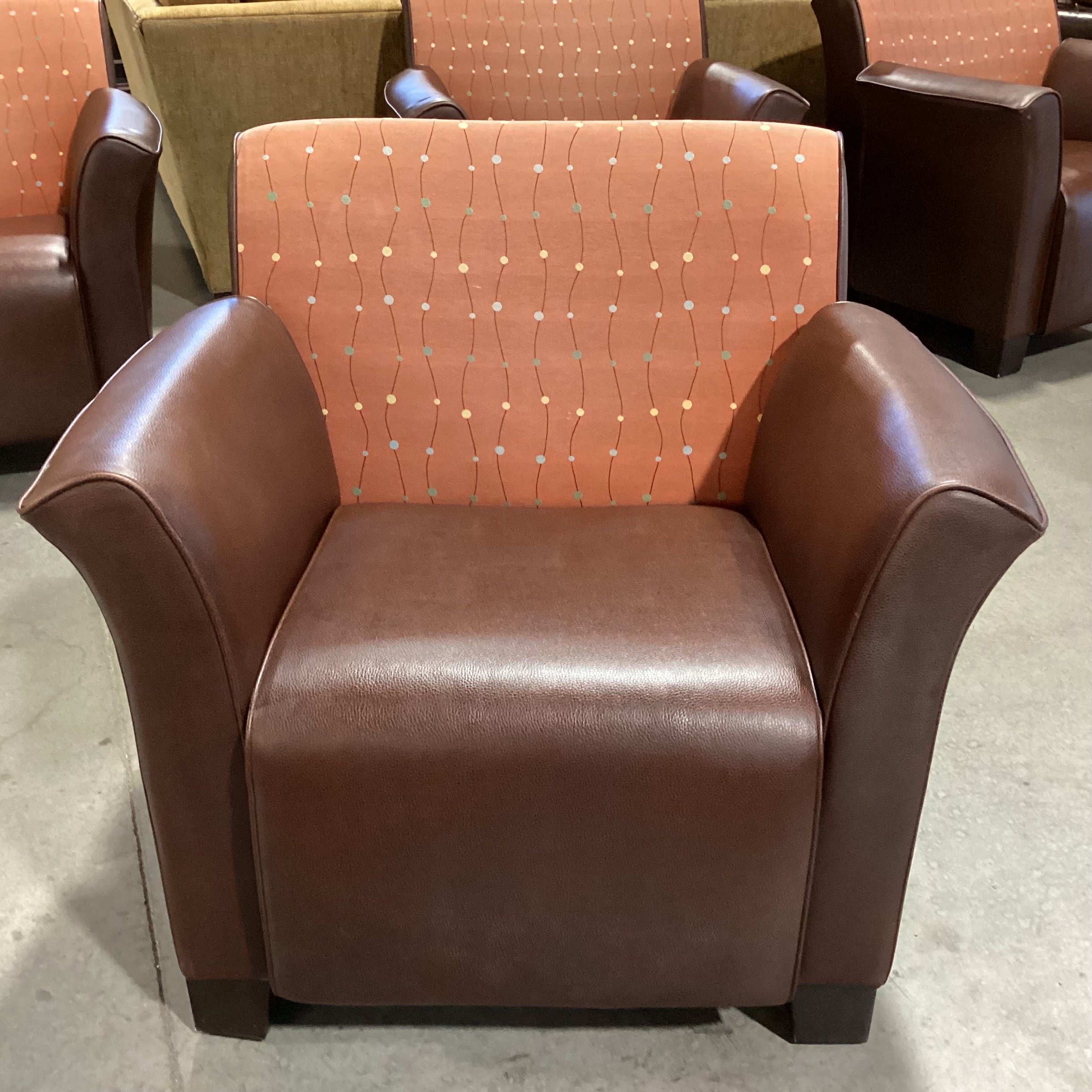 Turnstone Steelcase Faux Leather & Burnt Orange Design Chair 36"x 32"x 32"
