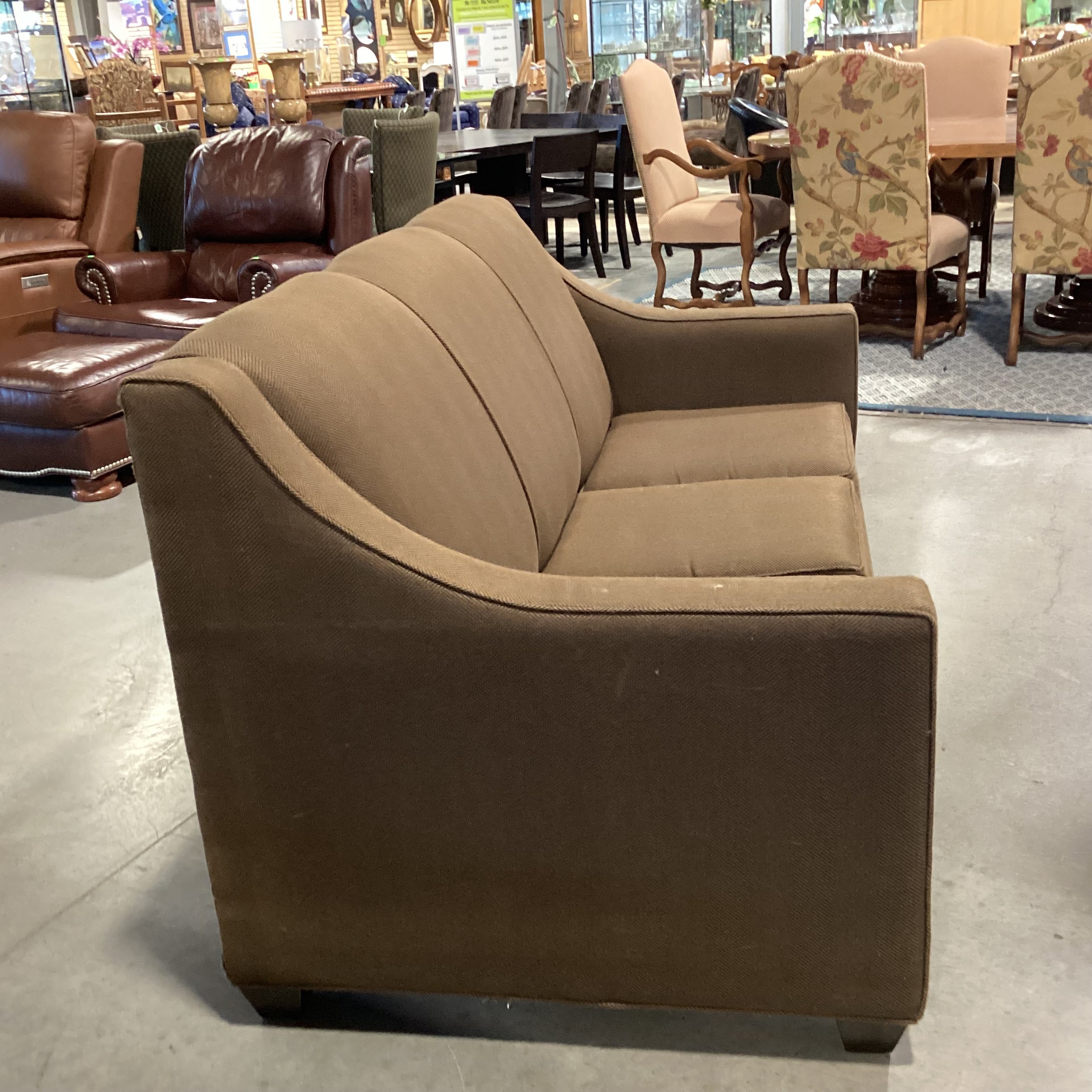 Brown Woven Slope Arm with Full Sleeper Sofa 70"x 36"x 36"