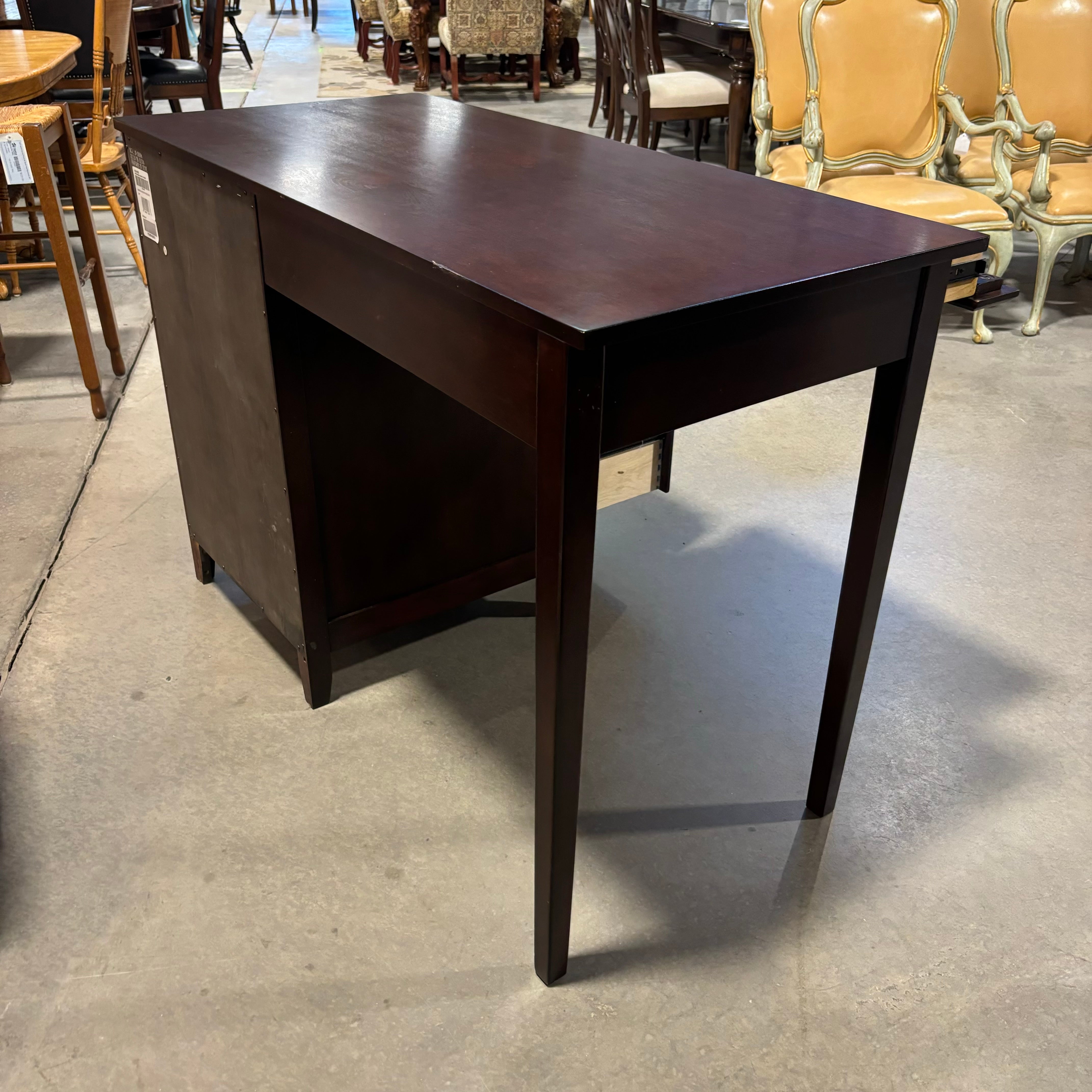 Dark Reddish Brown Finish Solid Wood 3 Drawer with Pullout Surface Desk 52"x 24"x 36"