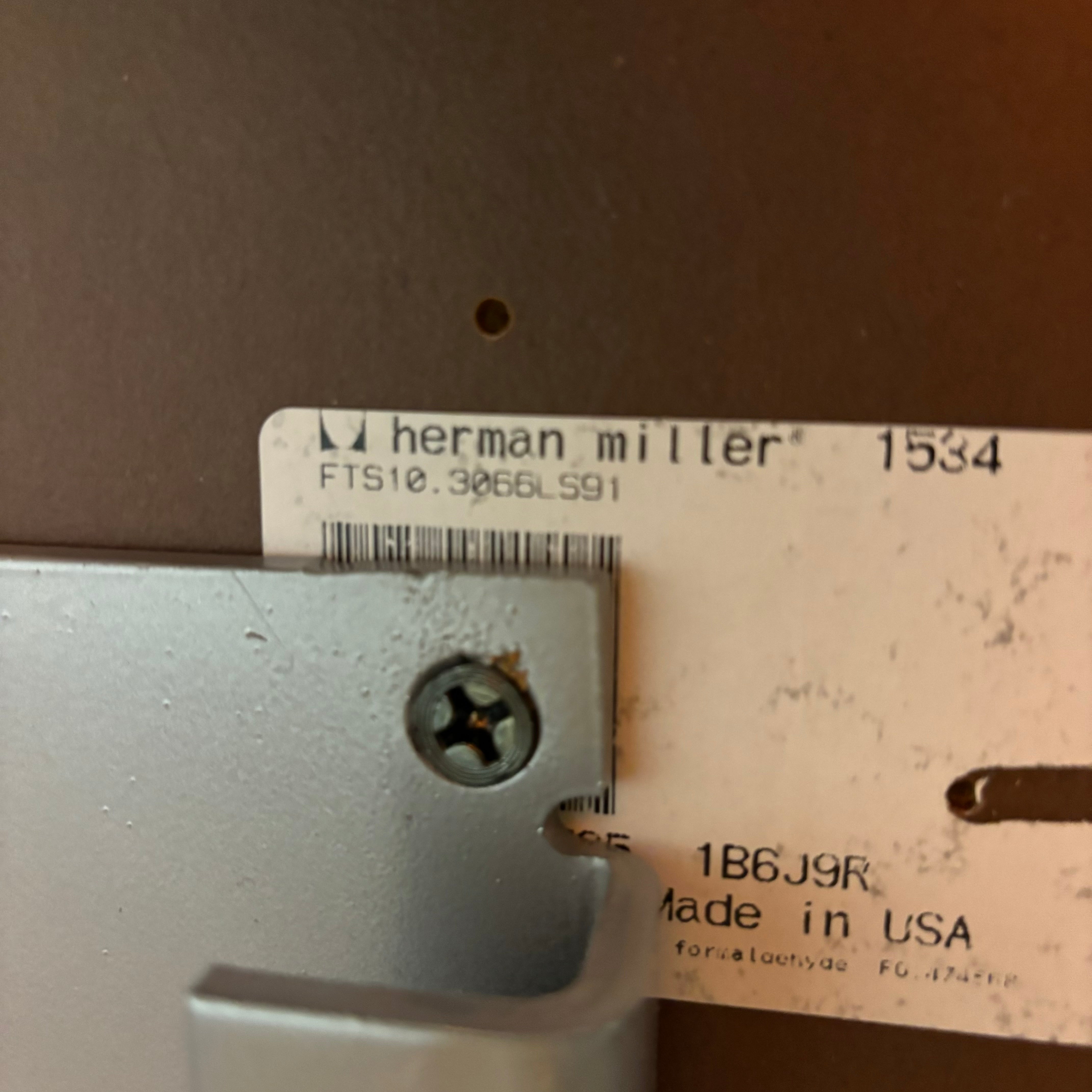 Herman Miller White Laminate Top with Steel Square Base Desk 66"x 29"x 29"