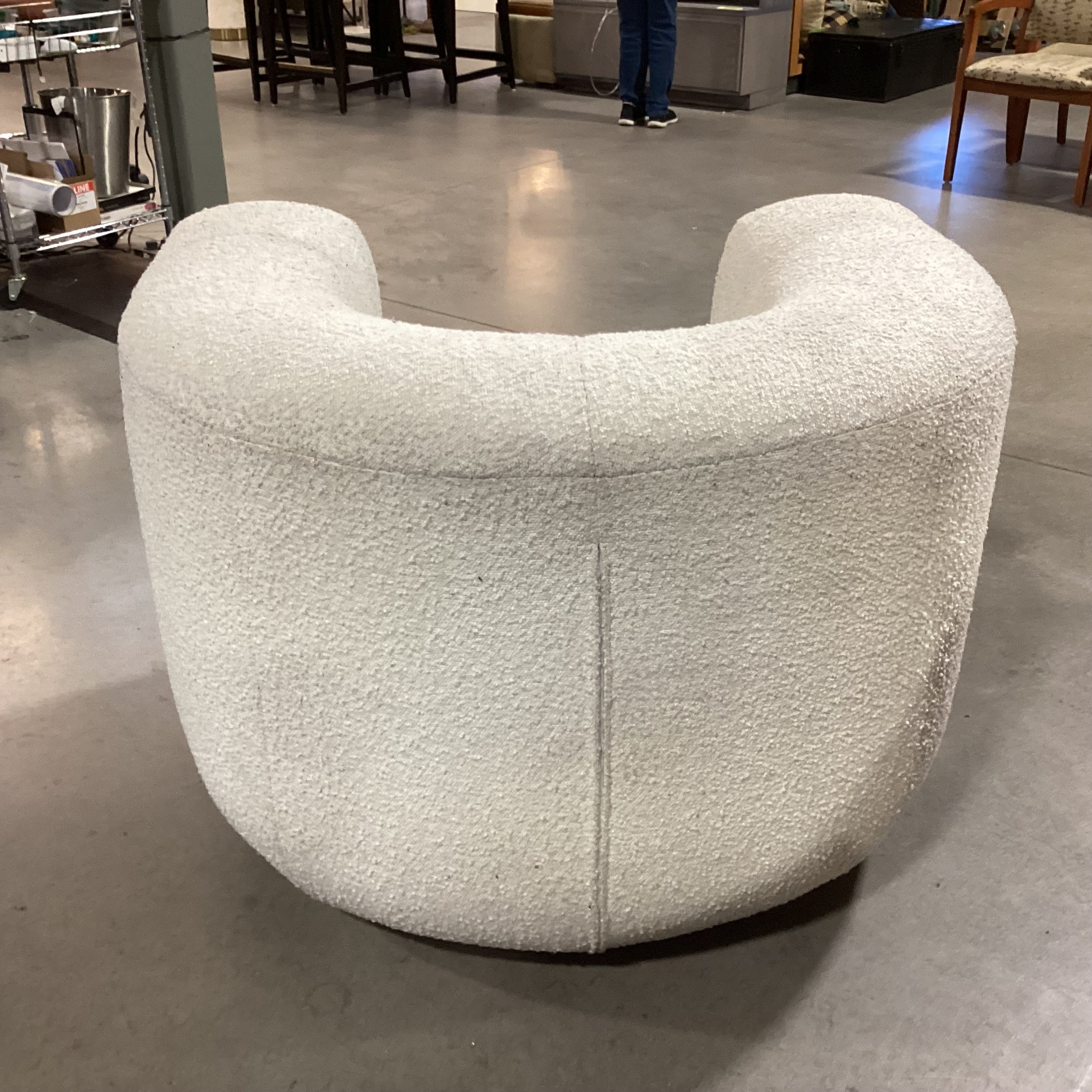 Contemporary Ivory Boucle Chair 41"x 34"x 29"
