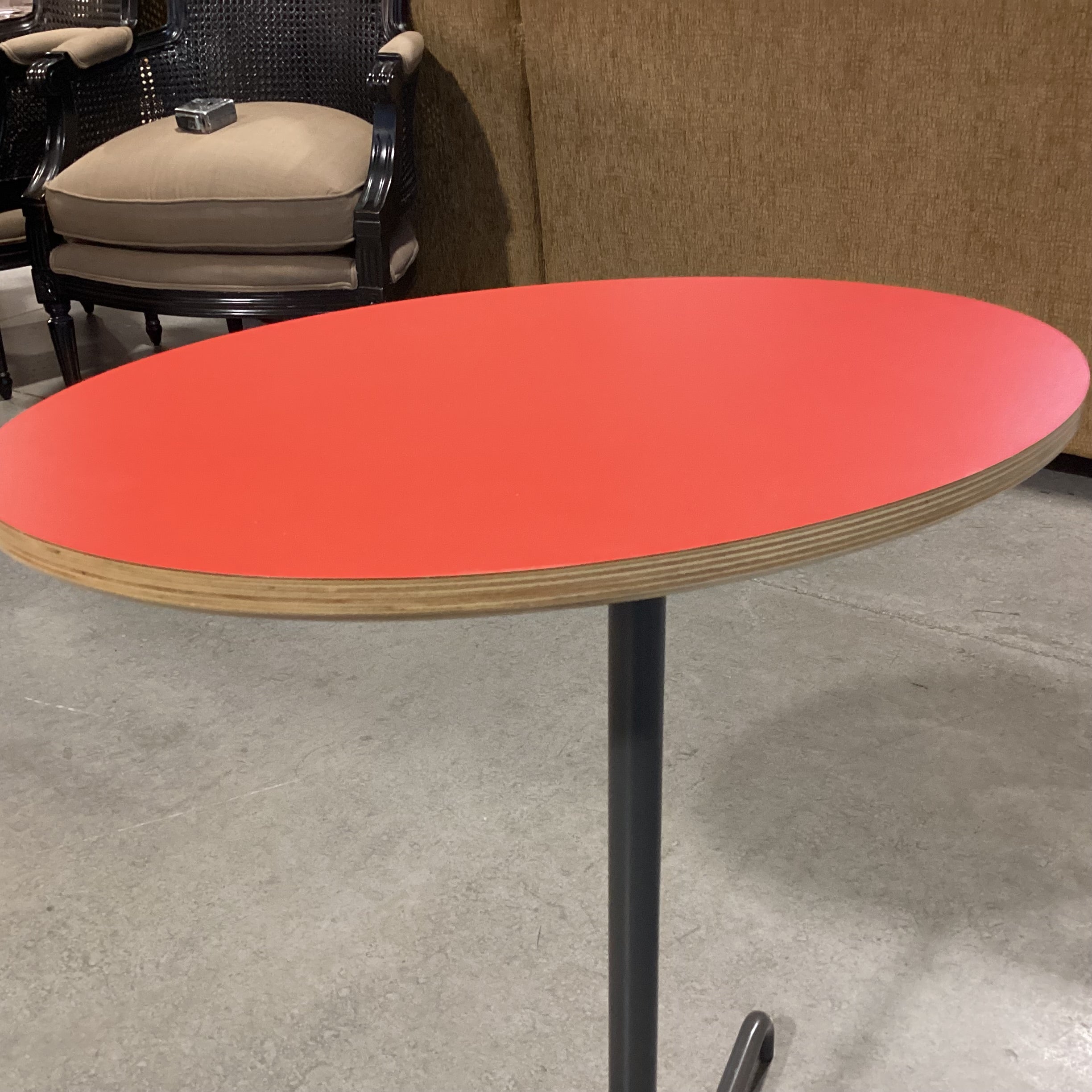 Harter Izzy Oval Red Laptop Side Table 20"x 14"x 26"