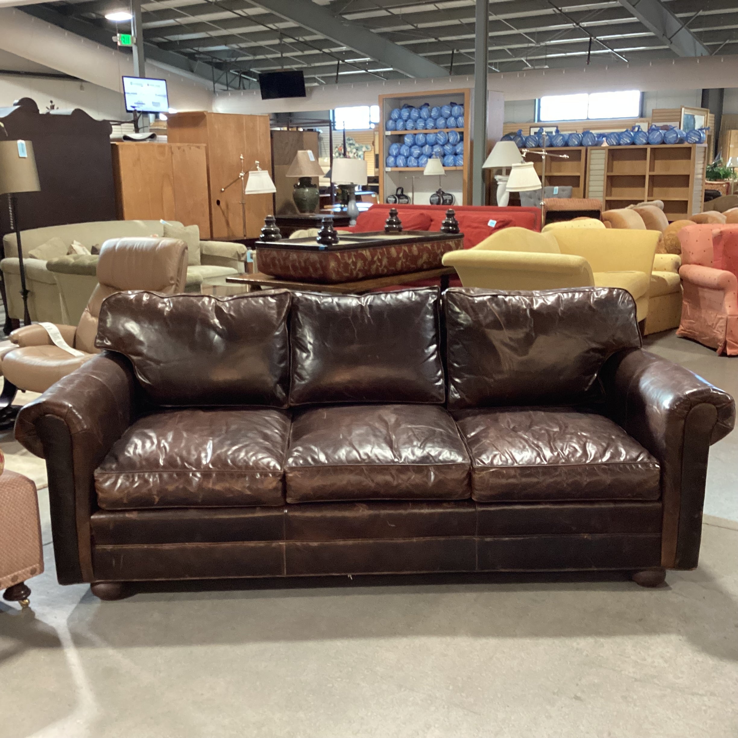 Old Hickory Tannery Distyressed Leather Queen Sleeper Sofa 91"x 43"x 33"