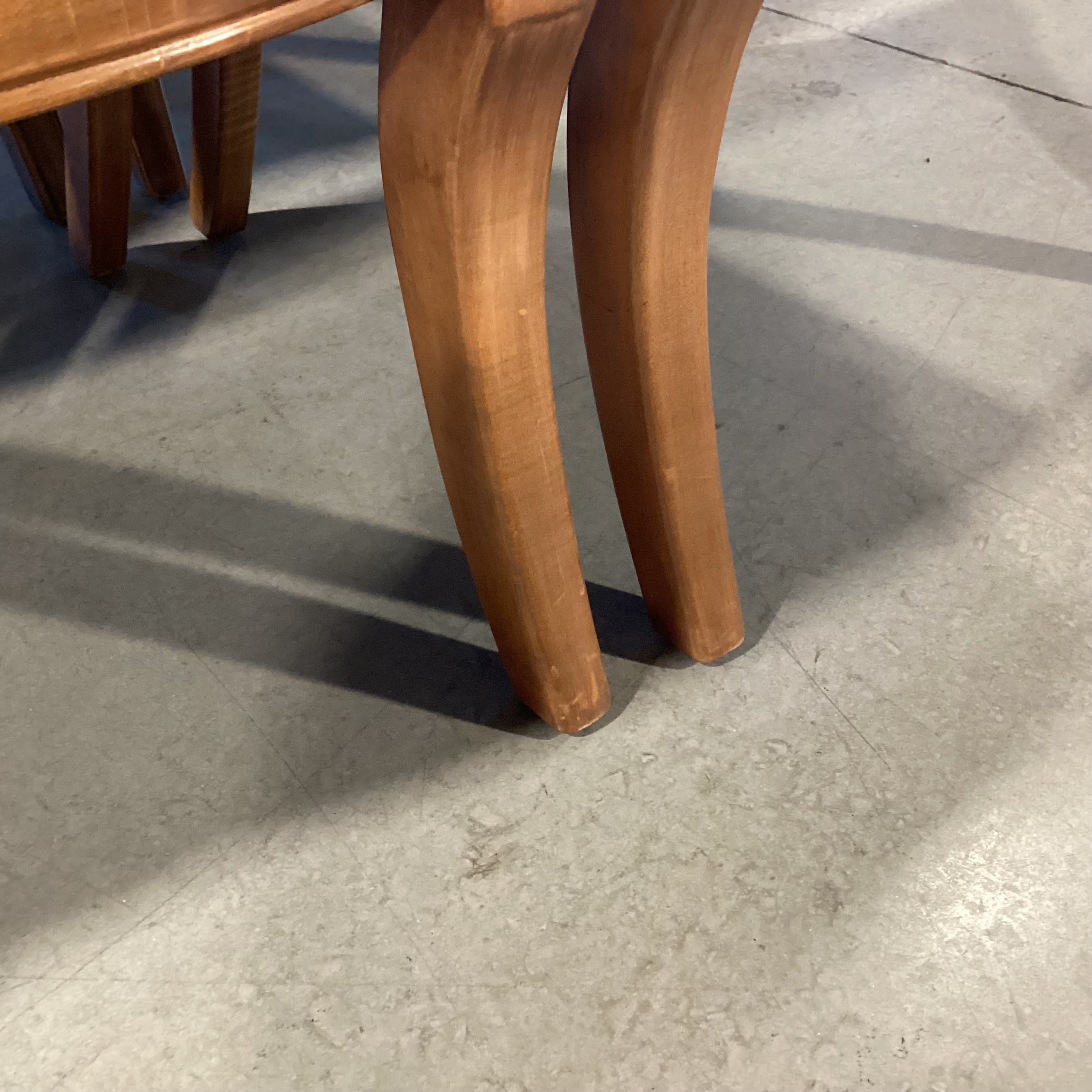 SET of 6 Carved Finished Wood Taupe Brown & Gold Art Deco Floral Dining Chairs 22"x 27"x 39"