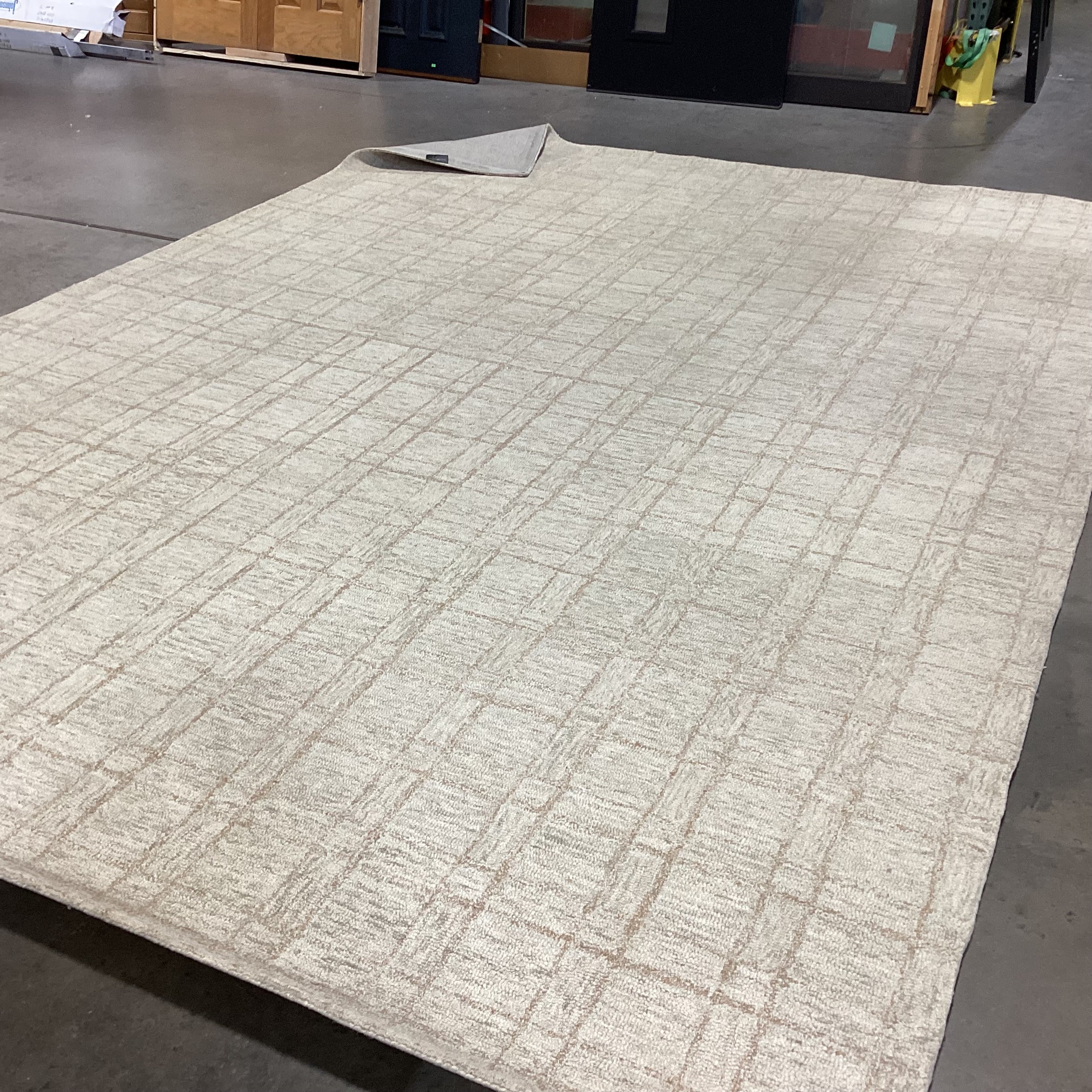 Chris Loves Julia LoLoi Polly Collection Khaki Sand Loop Wool Rug 9'3"x 13'