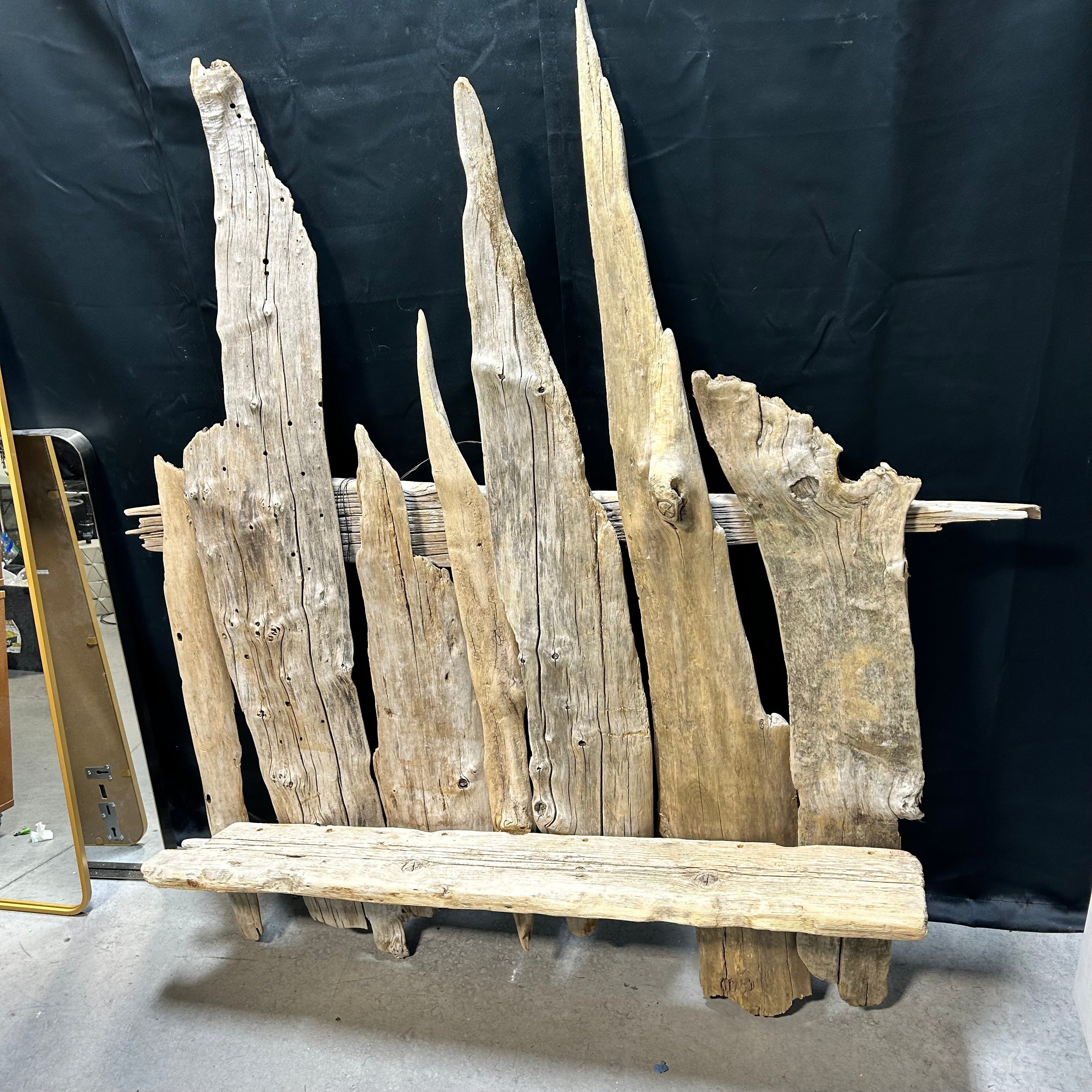 Large Unique Hand Made Natural Drift Wood Wall Art Shelve  57"x 11"x 53"