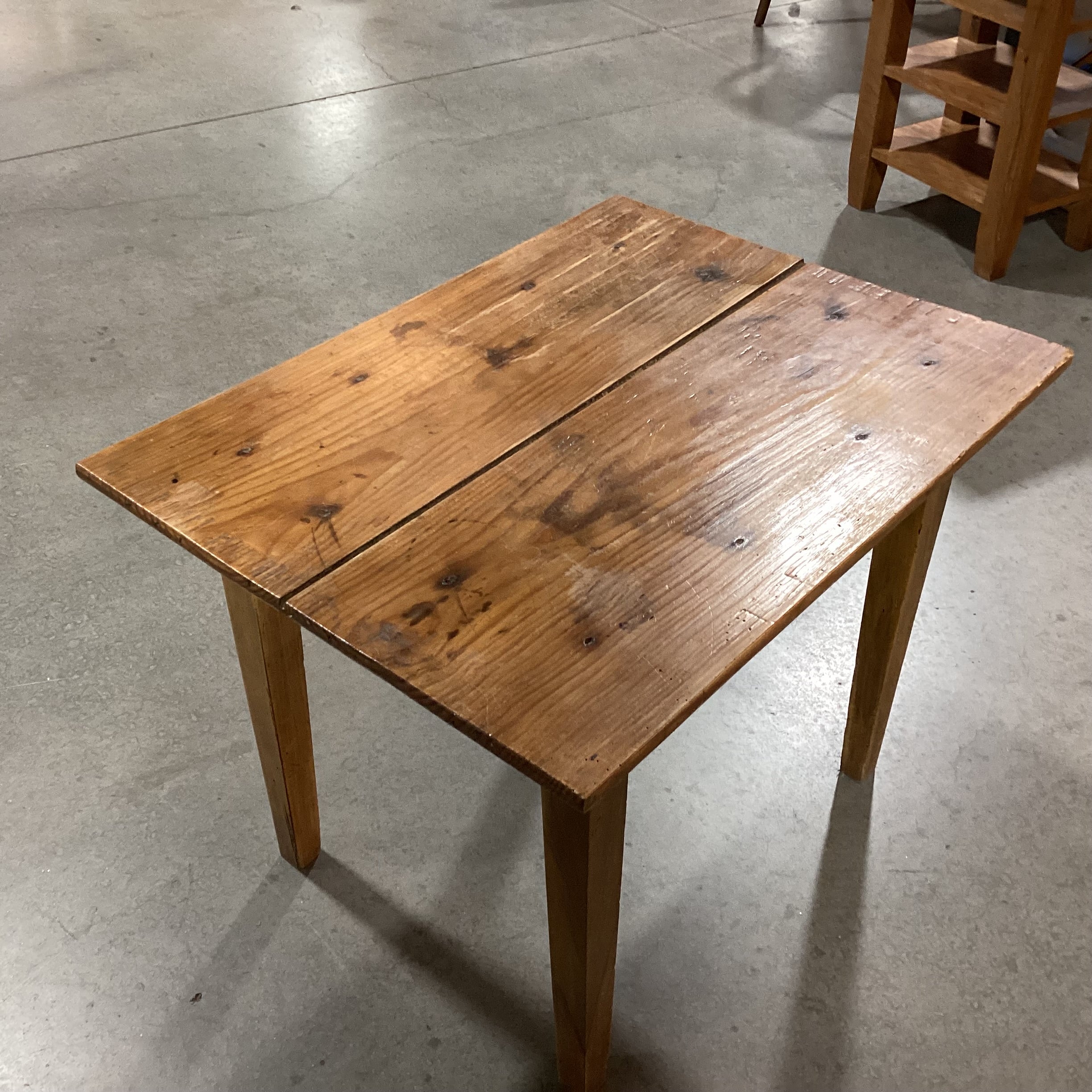 Antique Wood & Plank Accent Table 30"x 22.5"x 23"