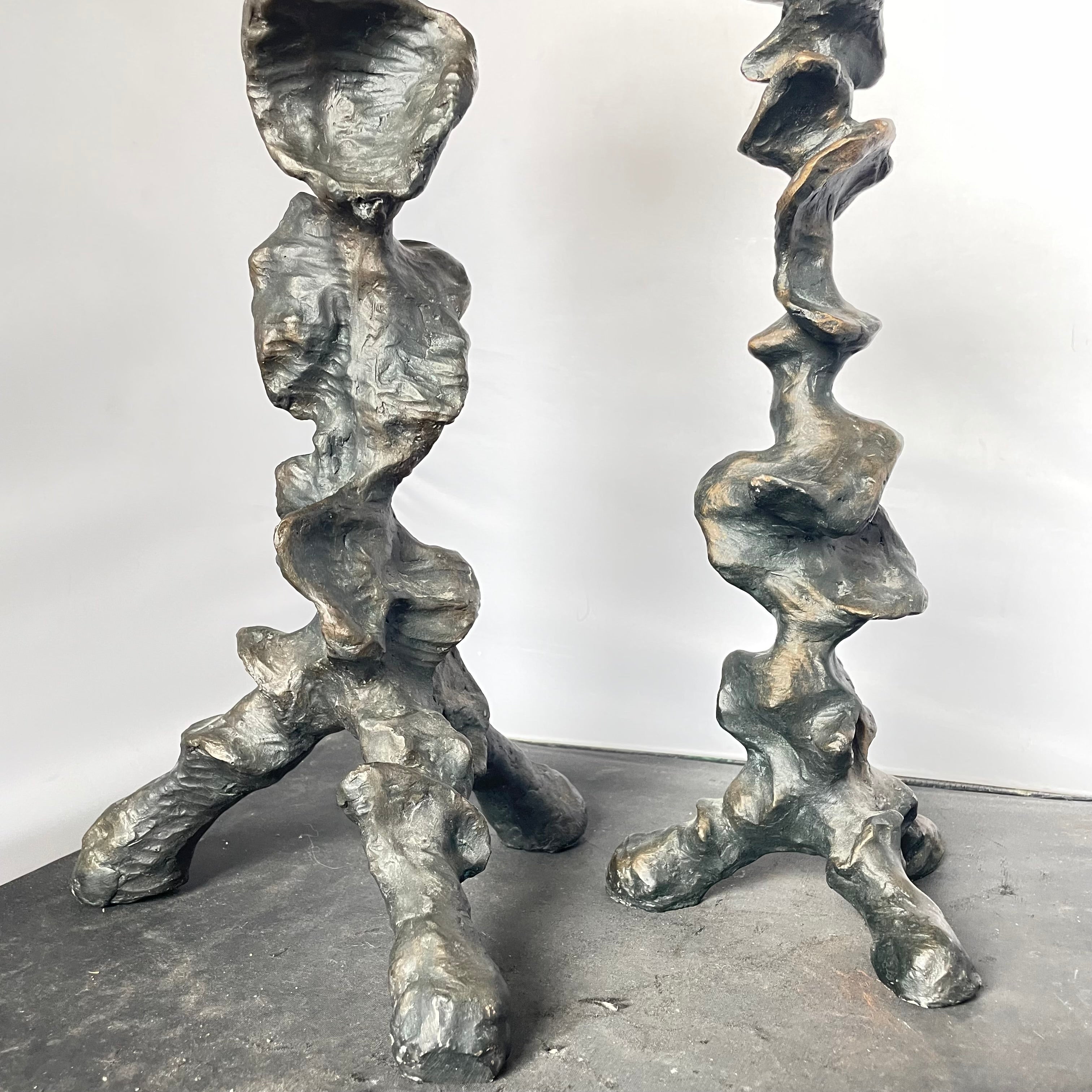 Oly Studio Klem Resin Bronze Finish Candlesticks, Pair