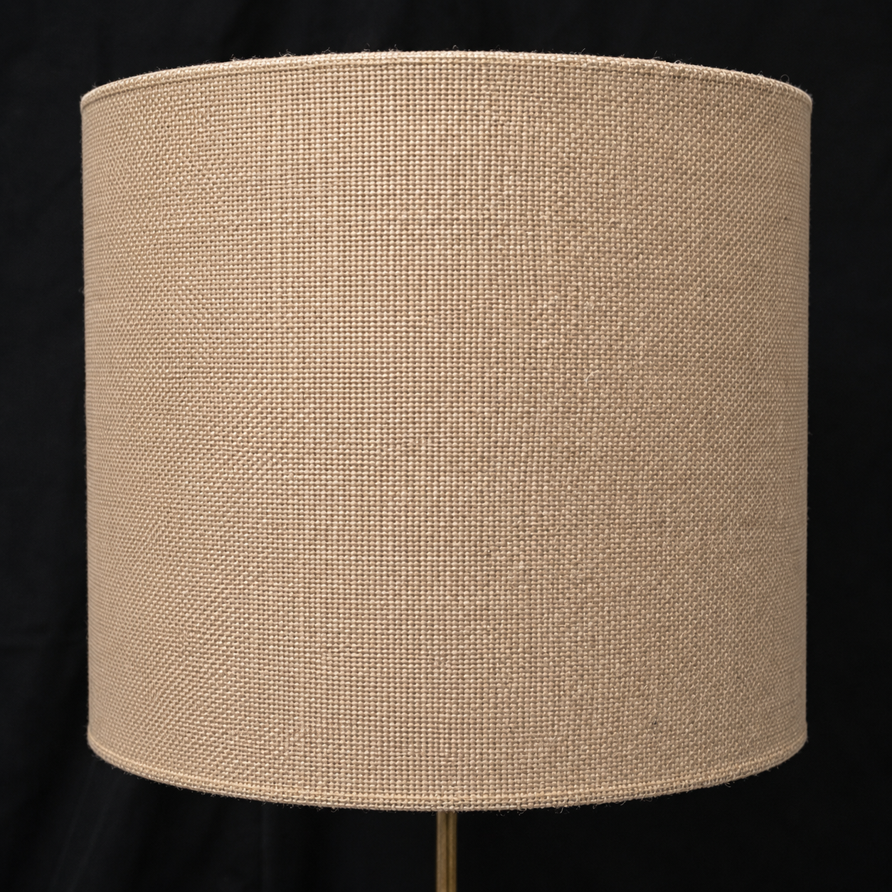 Vintage Brass Floor Lamp with Natrual Linen Drum Shade Floor Lamp