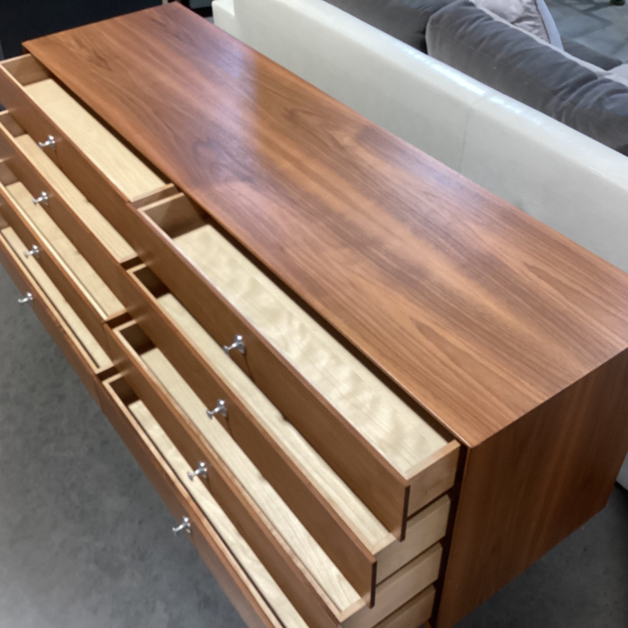 Herman Miller George Nelson Walnut Thin Edge 8 Drawer Dresser 67"x 19"x 29"
