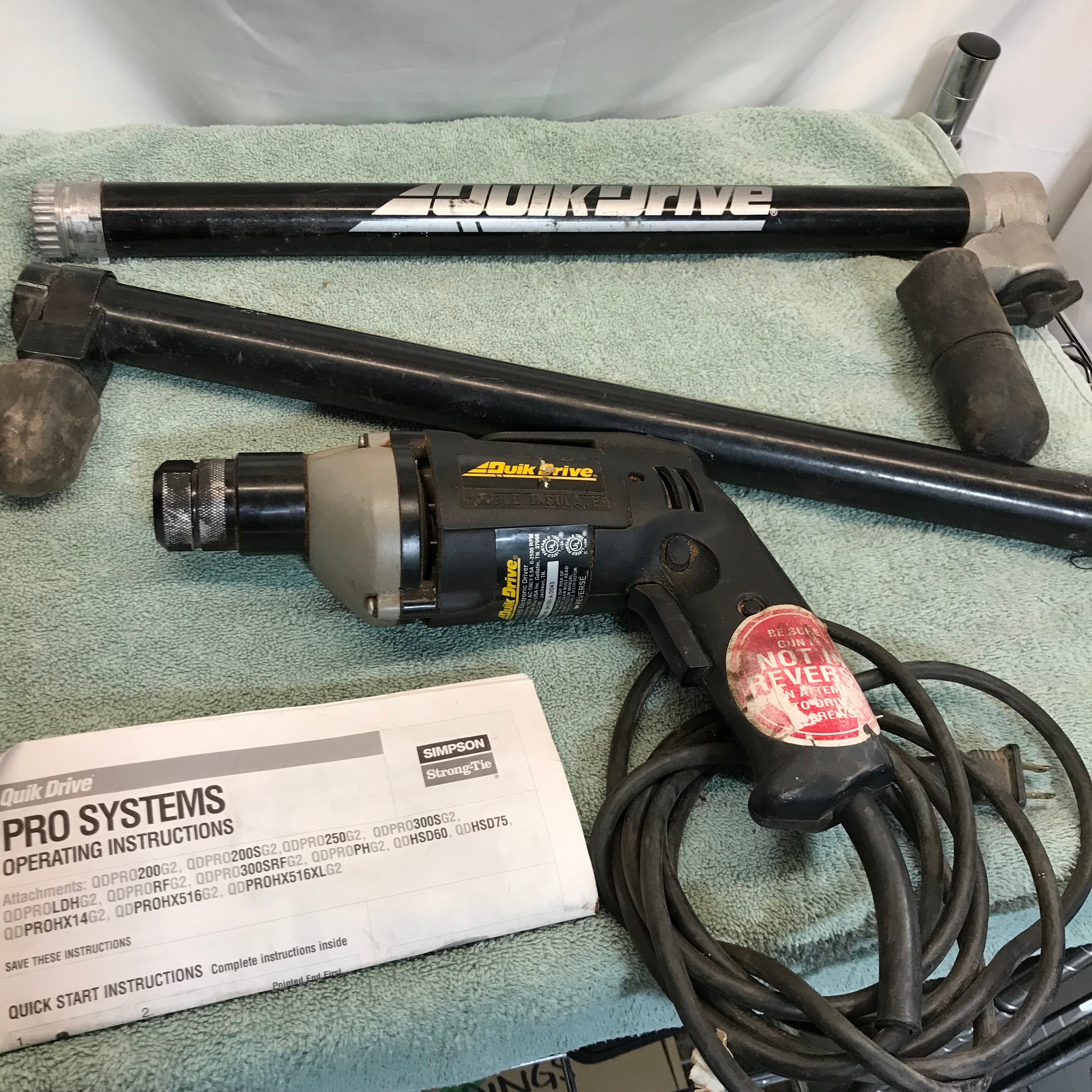 Quickdrive Pro Systems Model#6645 EHD Electric Driver W/ QDA158 Attachment