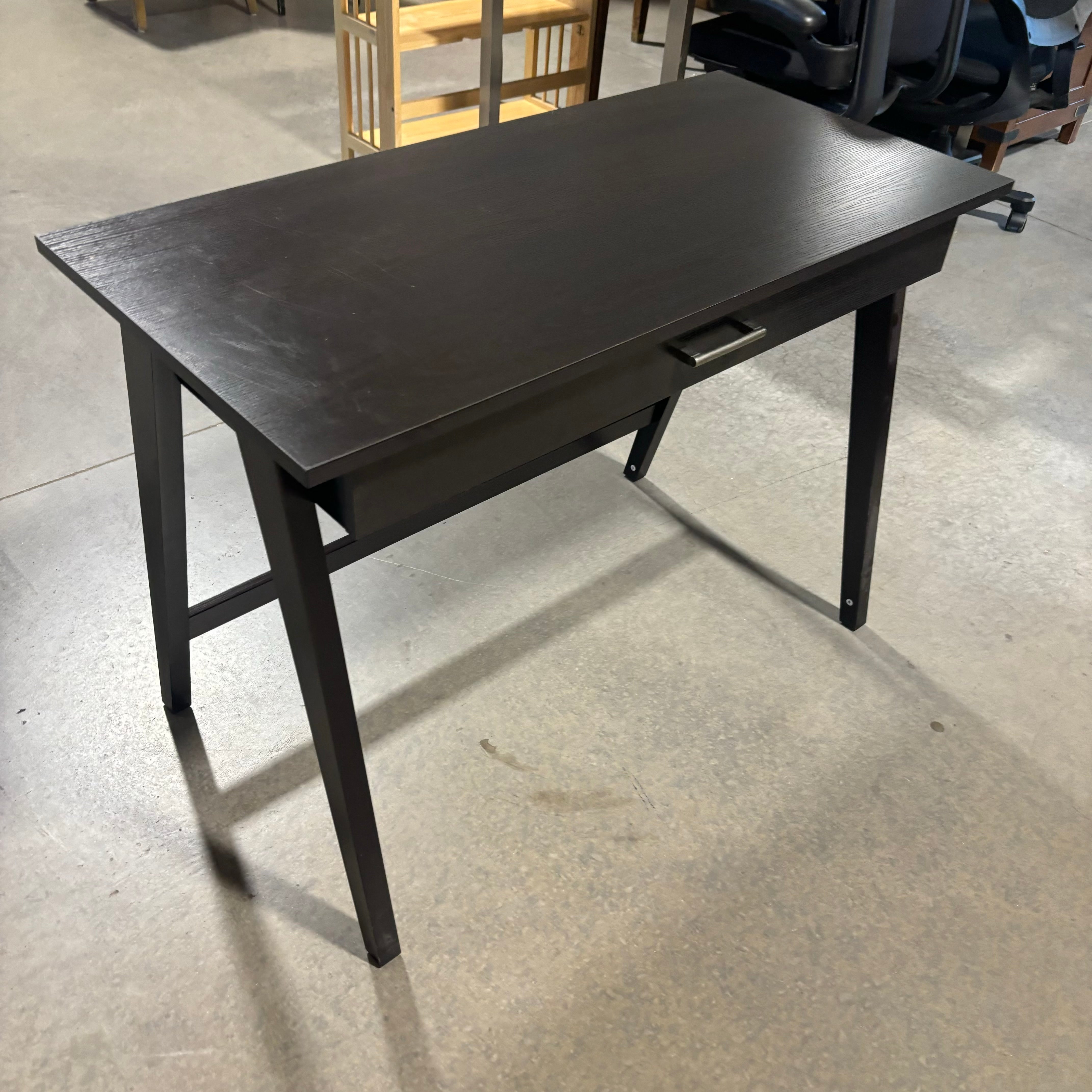 Dark Wood Style 1 Drawer with Trestle Desk 42"x 20"x 30"