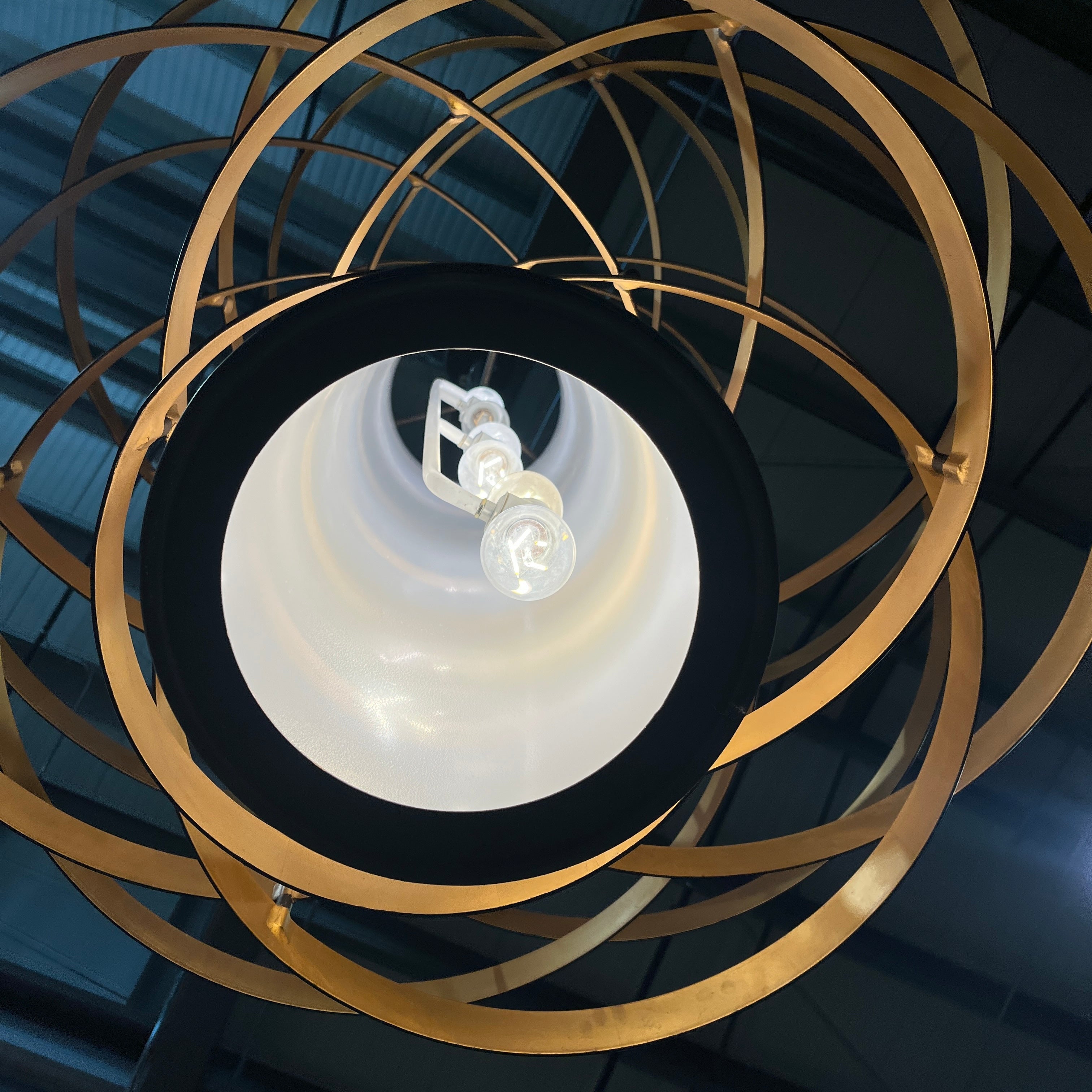 Corbett Vertigo 6-Light Bronze and Gold Leaf Iron Chandelier 45” Diameter x 50” - 143”